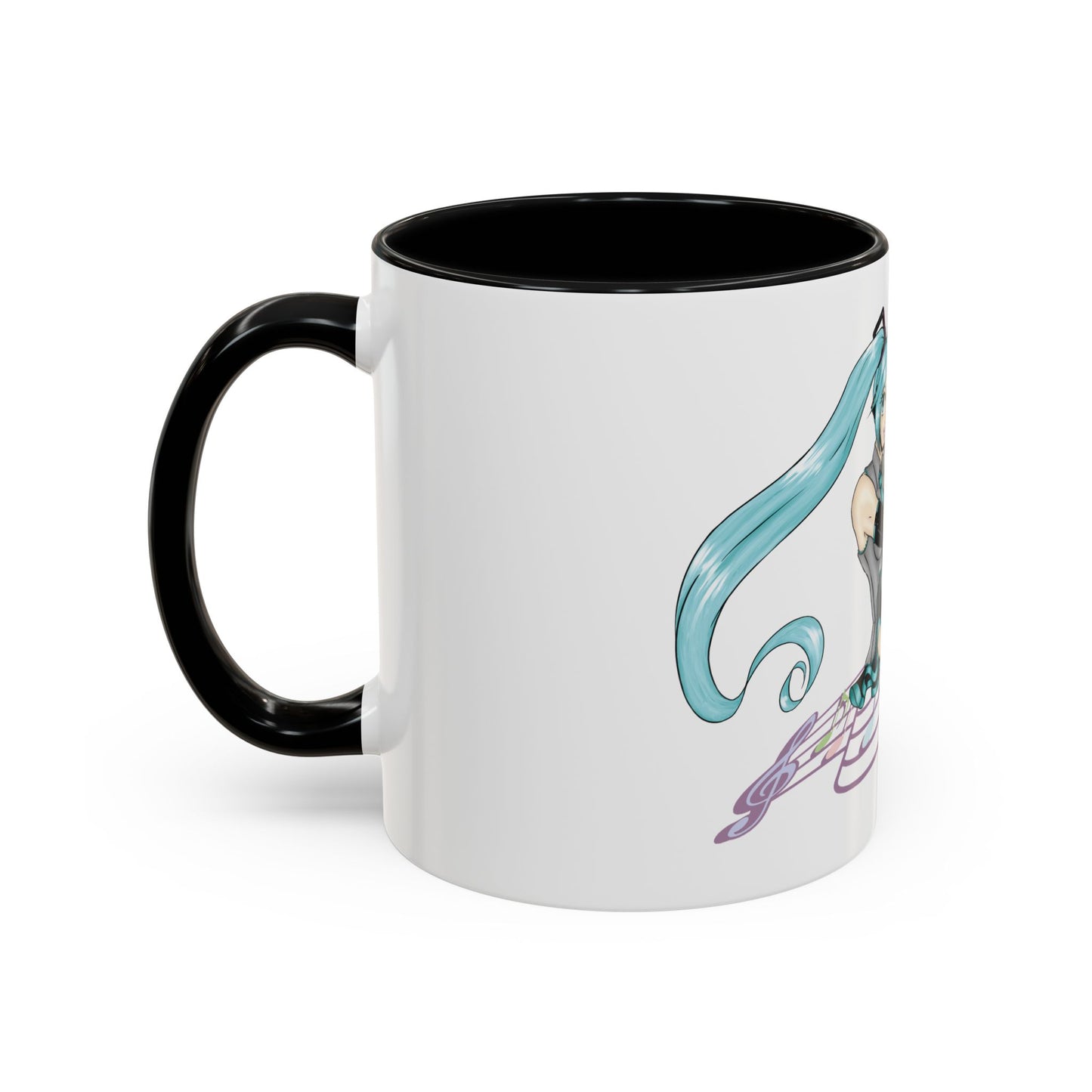 V: Miku Character Print OG Two-Tone Coffee Mugs, 15oz