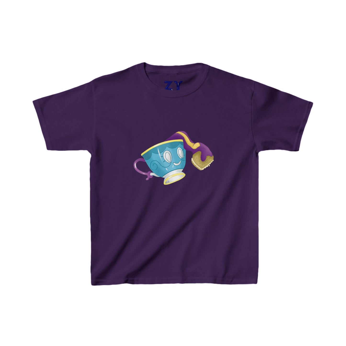 Ghostly Teacup w/ Biscuit Fanart Print Kid's Fine Jersey Tee
