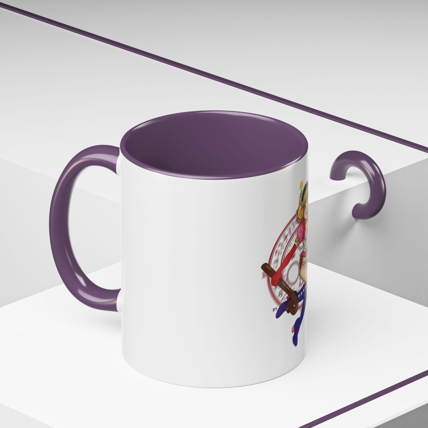 SH3 Princess Heart Heather Two-Tone Coffee Mugs, 15oz