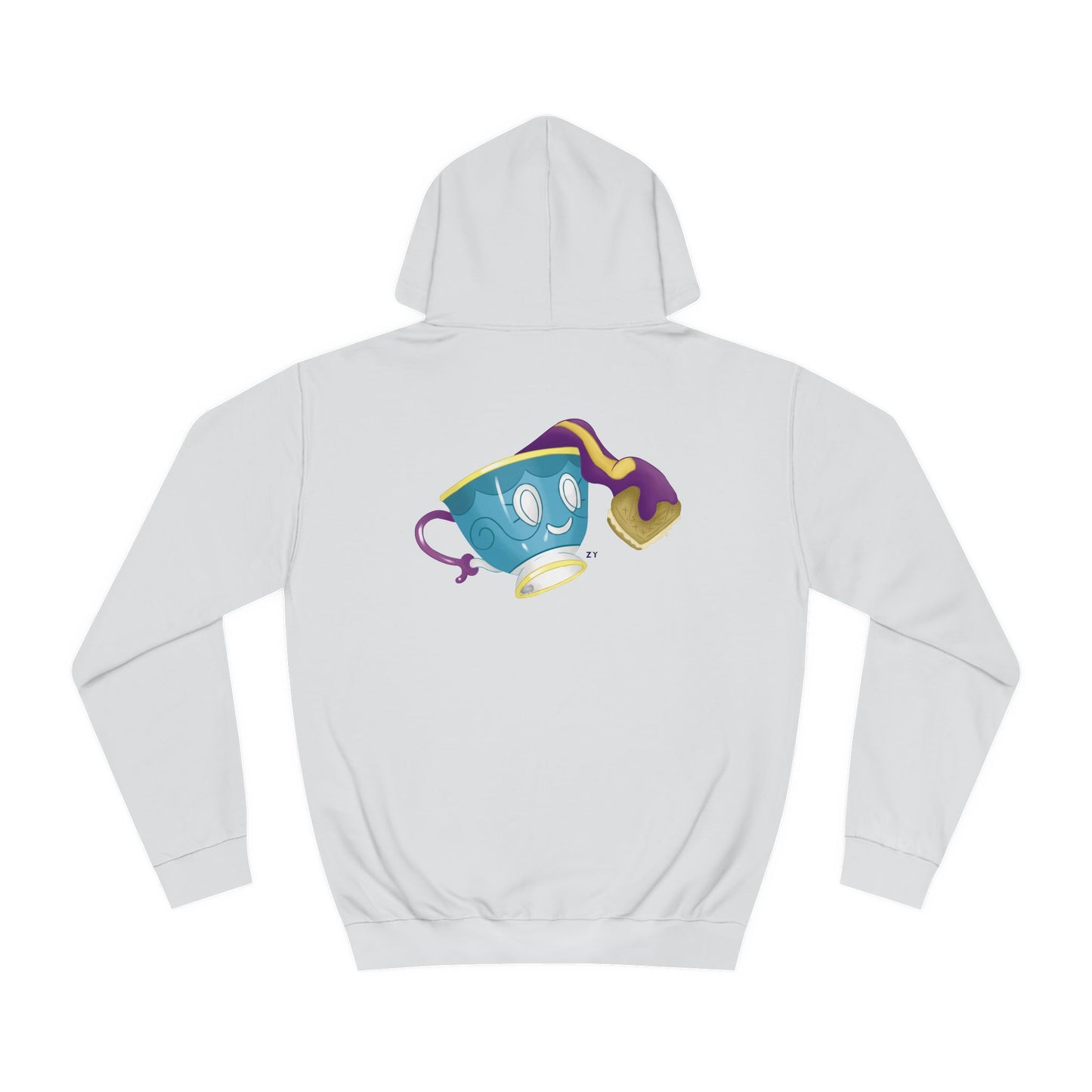 Ghostly Teacup w/ Biscuit Character Print Unisex Hoodie
