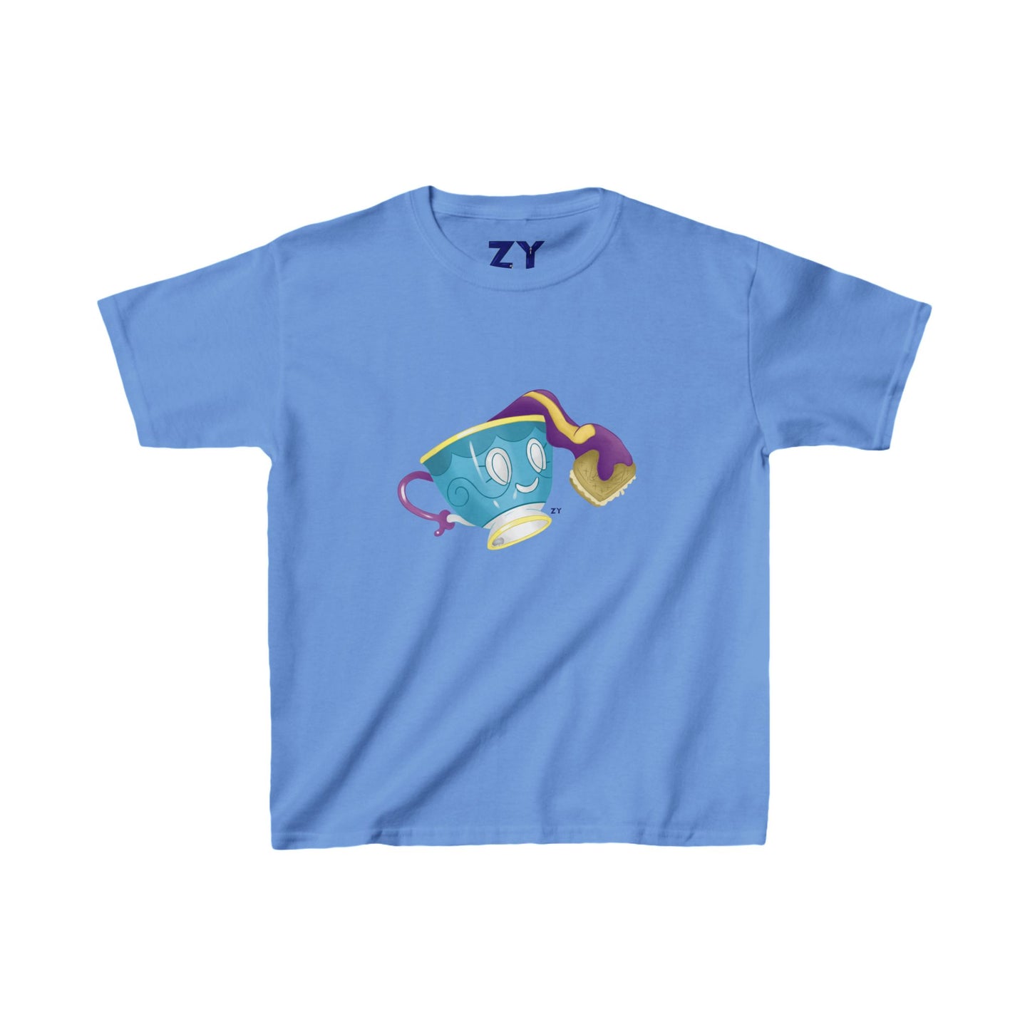 Ghostly Teacup w/ Biscuit Fanart Print Kid's Fine Jersey Tee