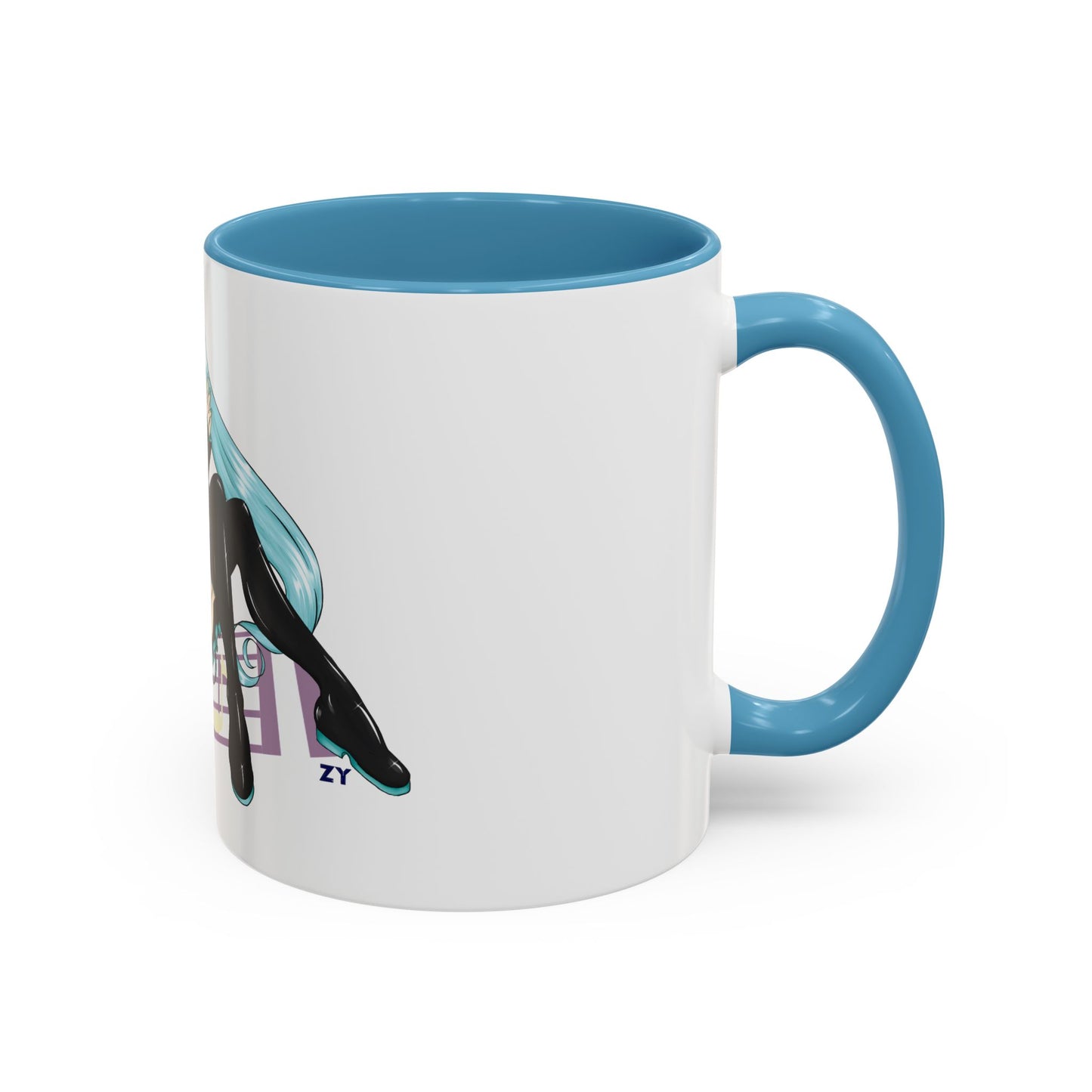 V: Miku Character Print OG Two-Tone Coffee Mugs, 15oz