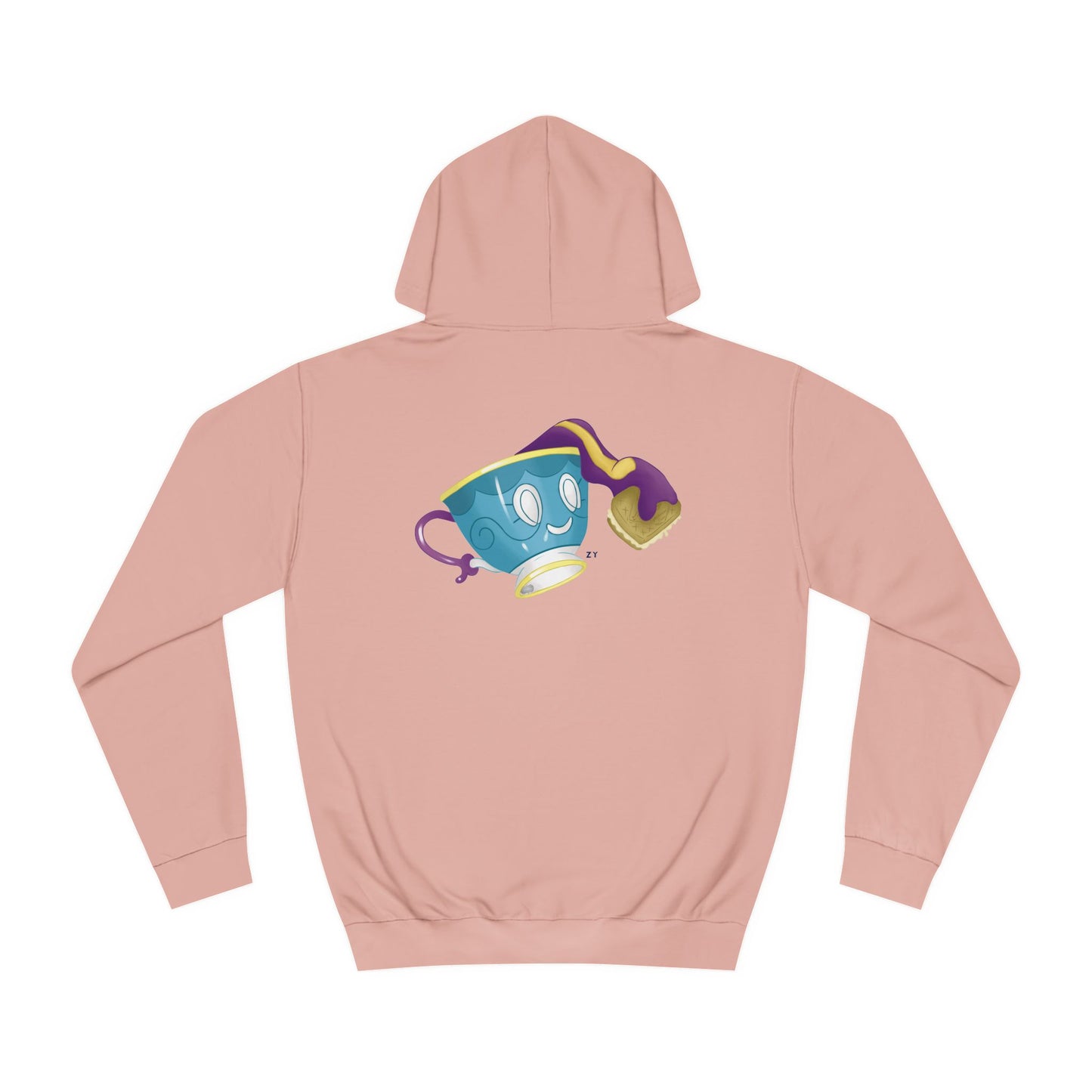 Ghostly Teacup w/ Biscuit Character Print Unisex Hoodie