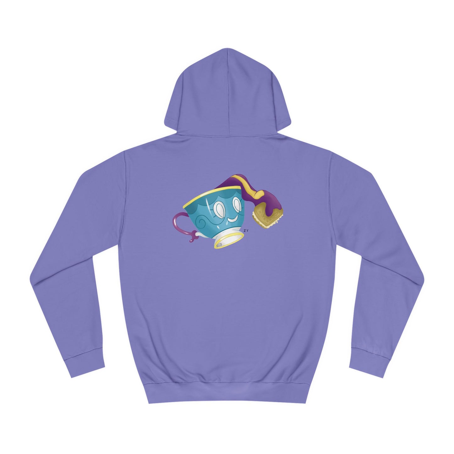 Ghostly Teacup w/ Biscuit Character Print Unisex Hoodie