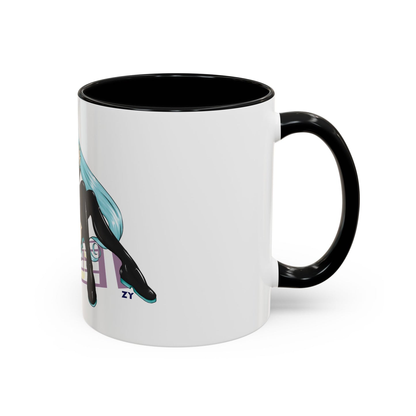 V: Miku Character Print OG Two-Tone Coffee Mugs, 15oz