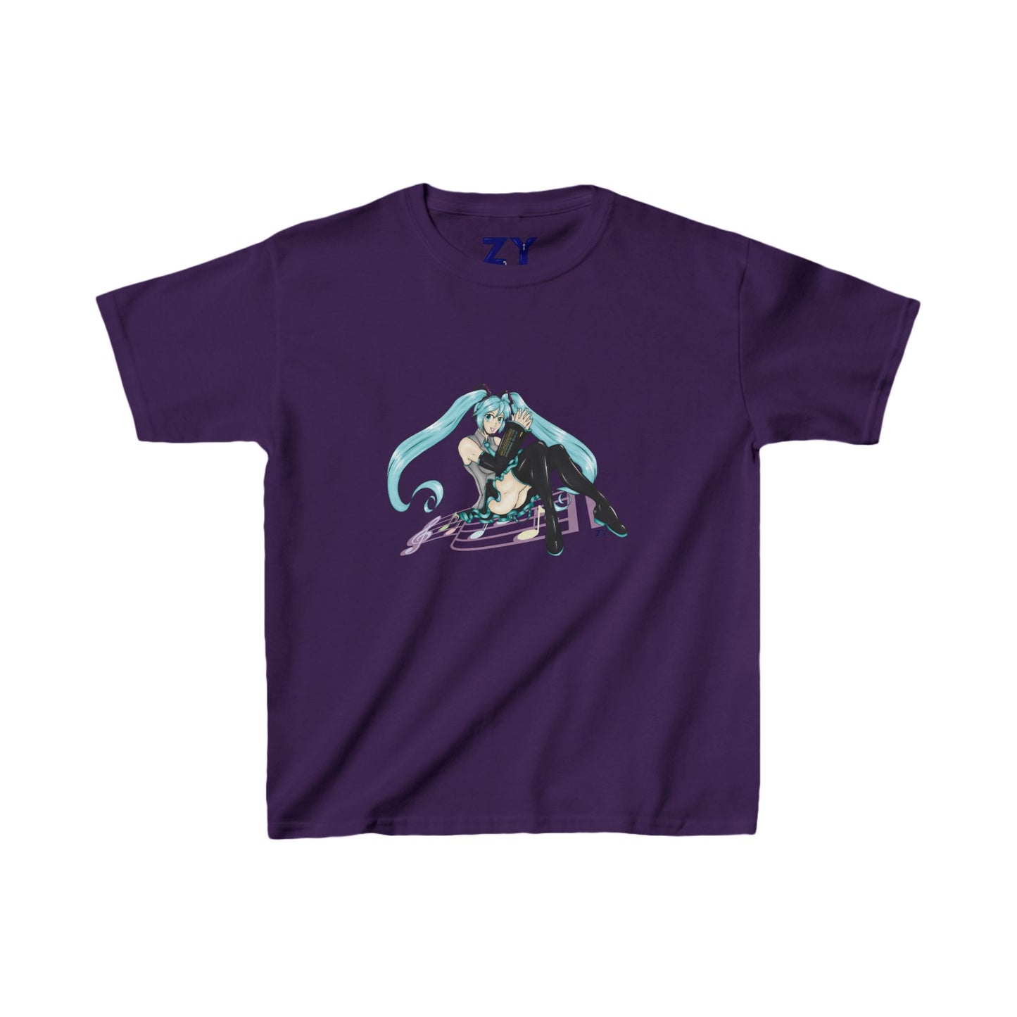 V: Miku Character Print Kid's Fine Jersey Tee