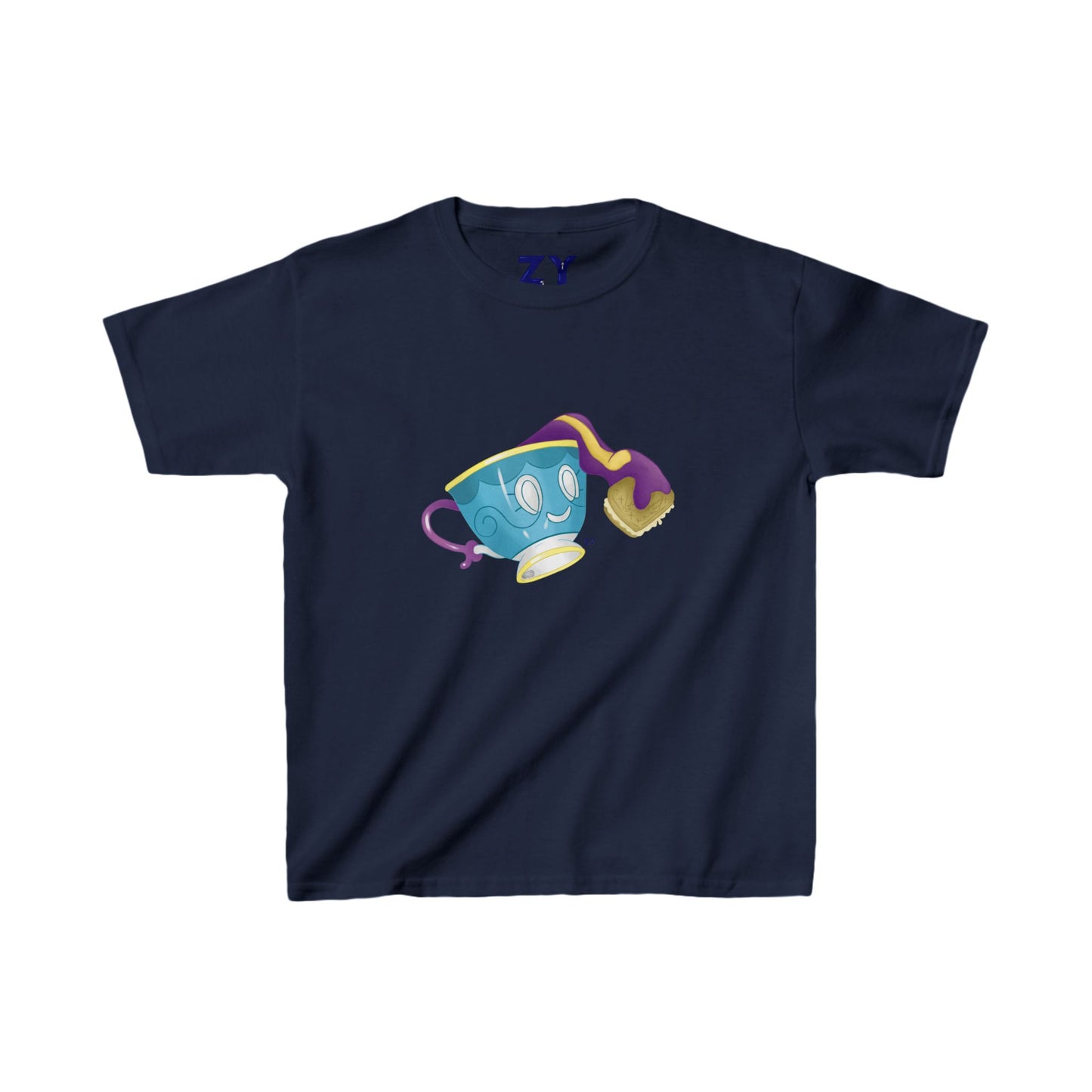 Ghostly Teacup w/ Biscuit Fanart Print Kid's Fine Jersey Tee