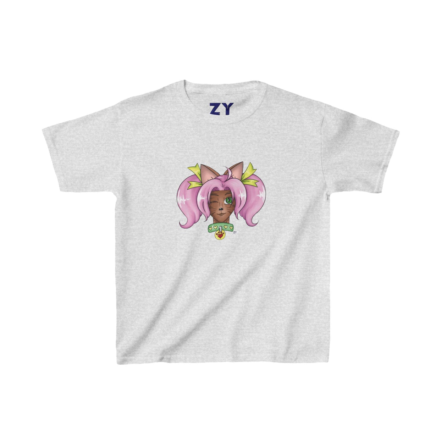 Cute Cat Girl Kid's Fine Jersey Tee
