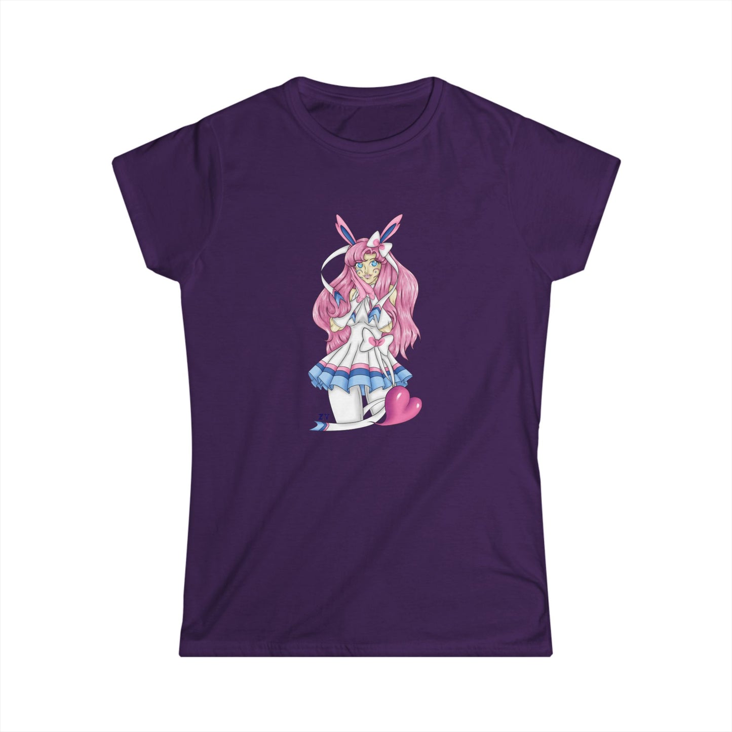 Sylve Girl Kawaii Interpretive Character Print Soft Style Ladies Tee