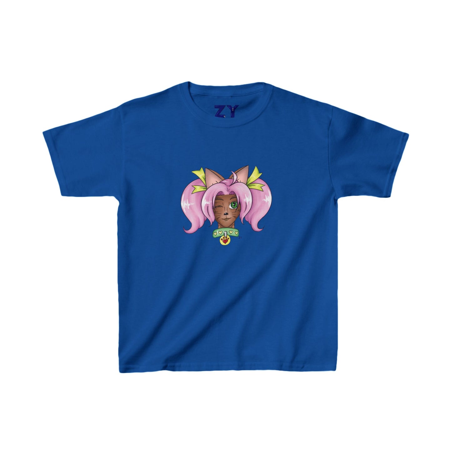 Cute Cat Girl Kid's Fine Jersey Tee
