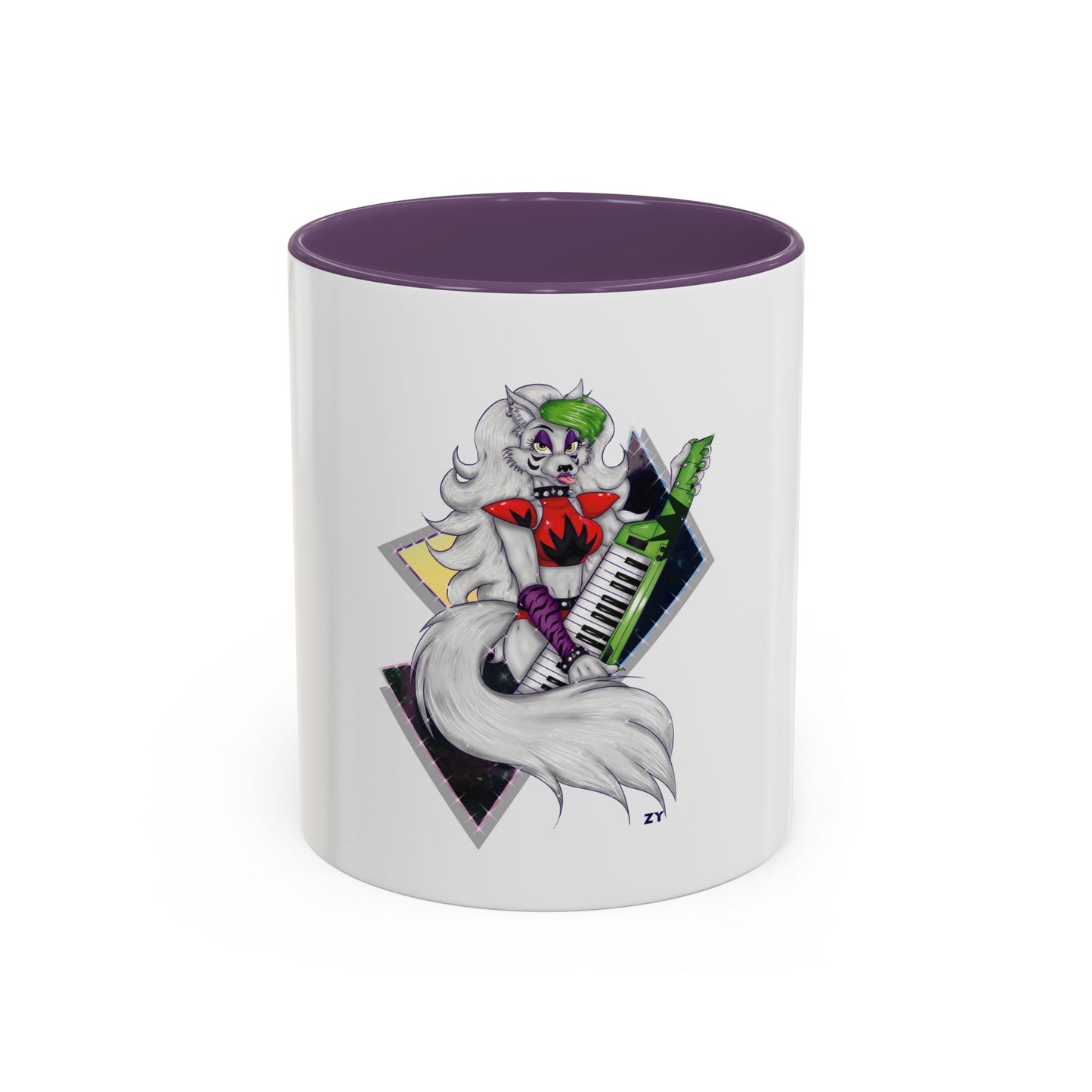 Roxy Rockstar Character Print OG Two-Tone Coffee Mugs, 15oz