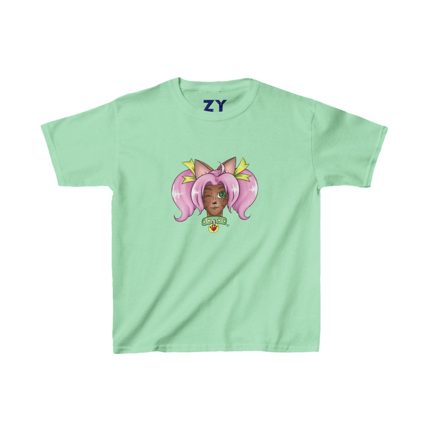 Cute Cat Girl Kid's Fine Jersey Tee
