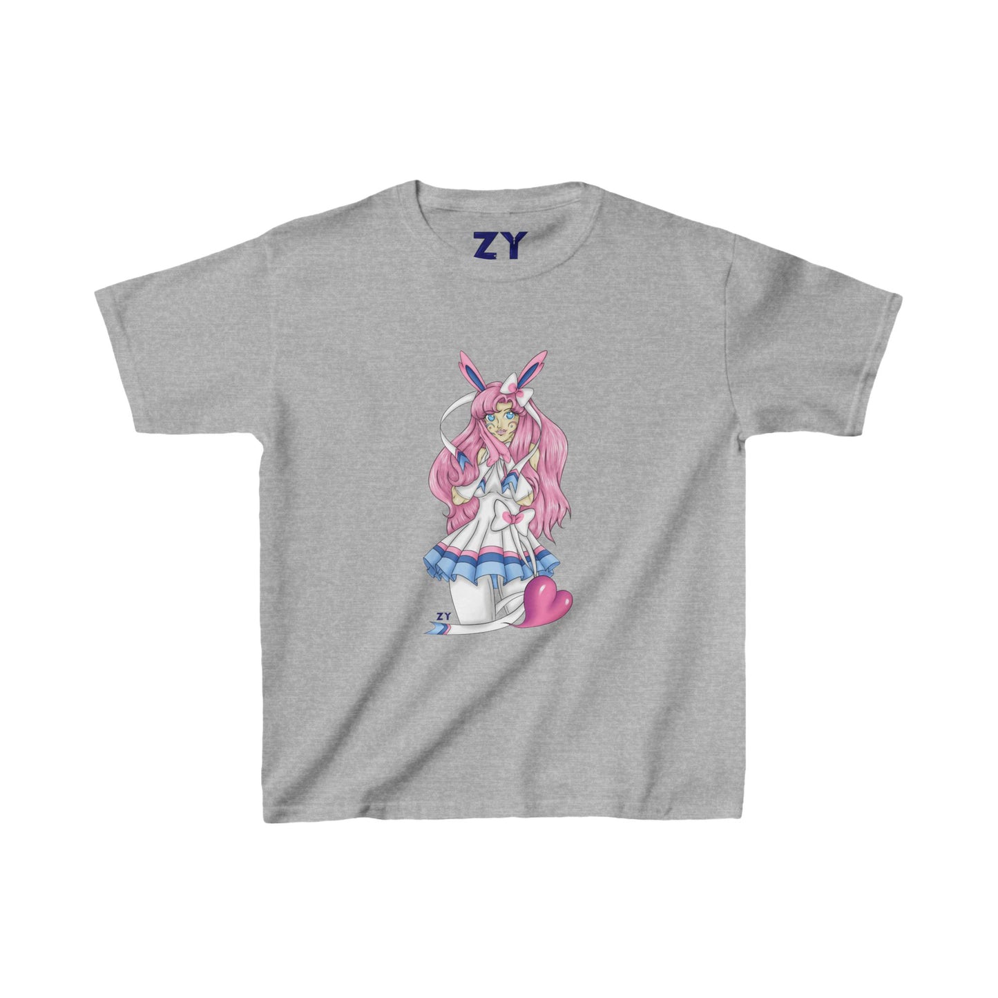 Sylve Girl Kawaii Interpretive Character Print Kid's Fine Jersey Tee