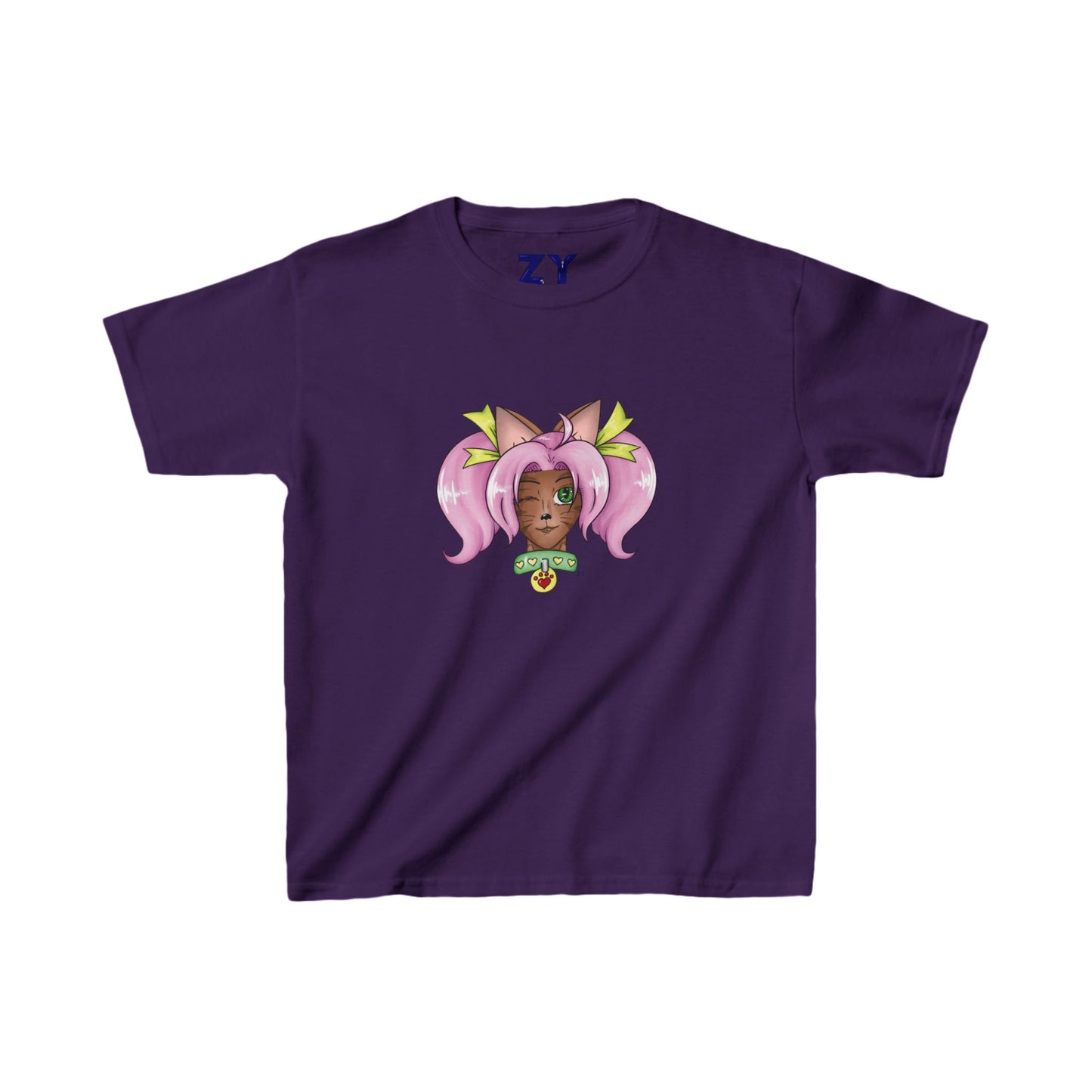 Cute Cat Girl Kid's Fine Jersey Tee