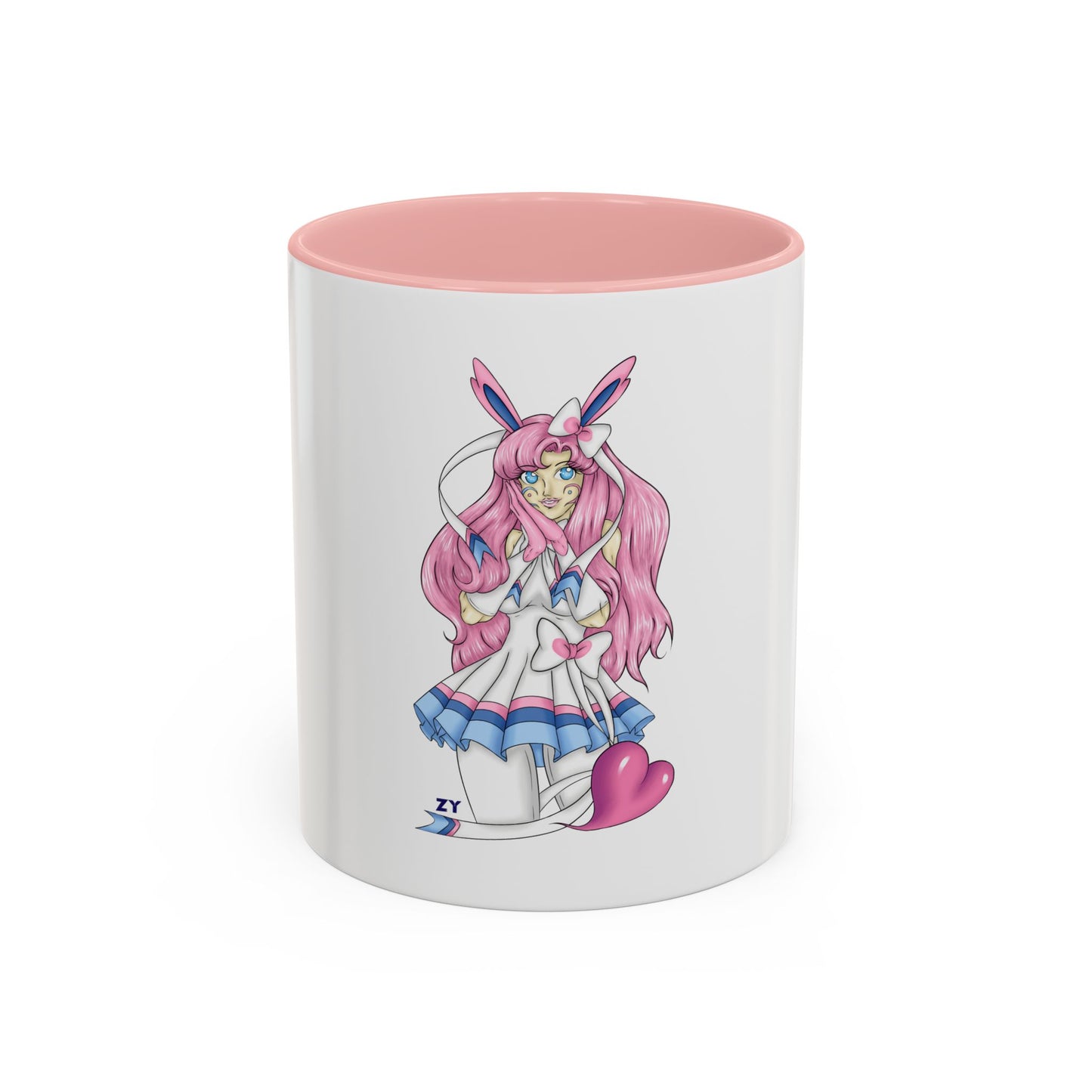 Sylve Girl Kawaii Interpretive Character Print OG Two-Tone Coffee Mugs, 15oz