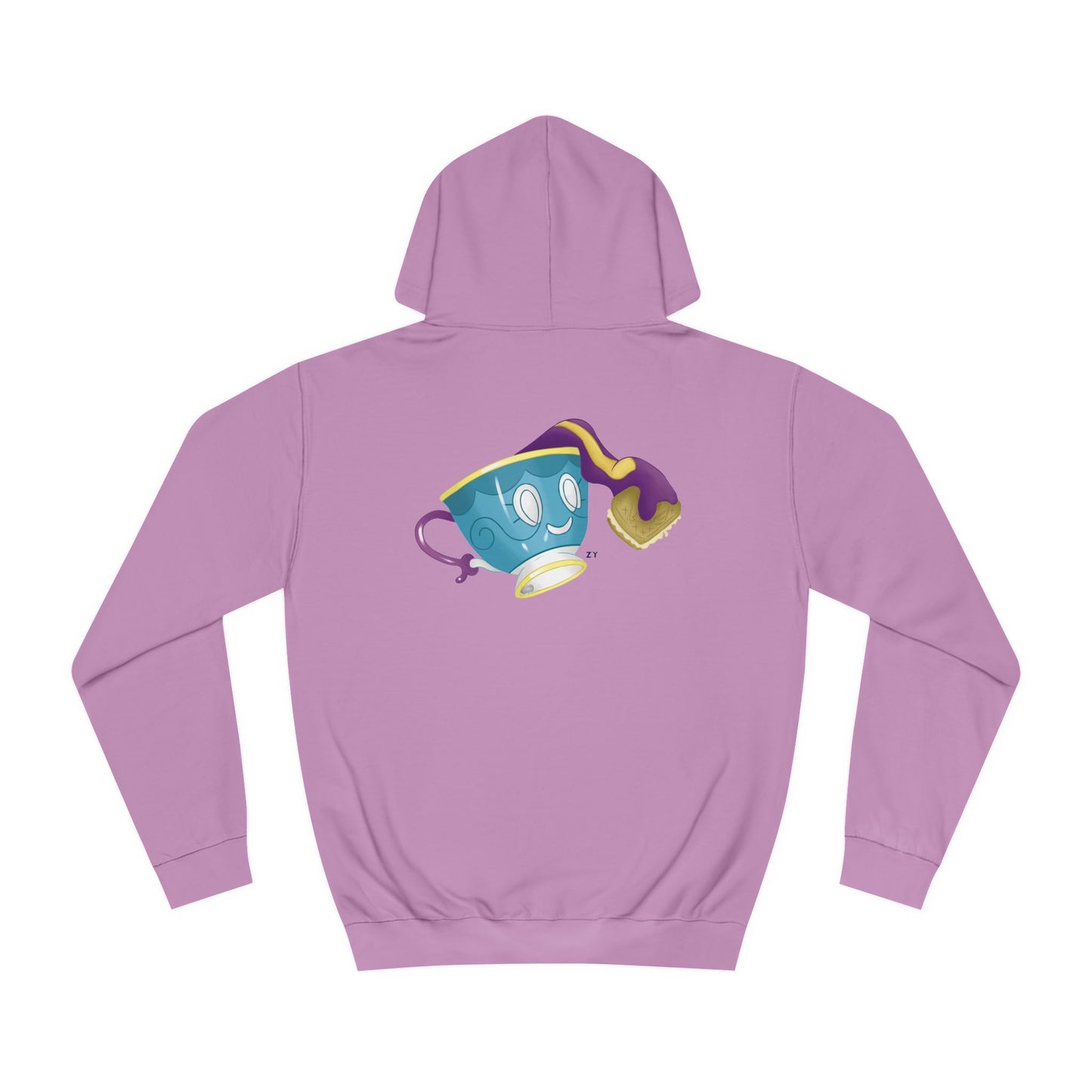 Ghostly Teacup w/ Biscuit Character Print Unisex Hoodie