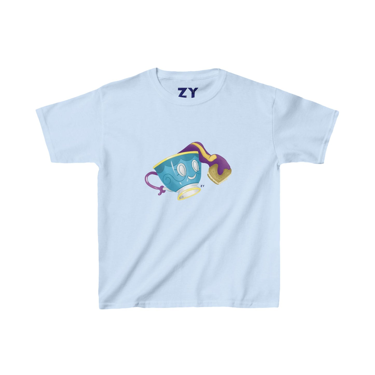 Ghostly Teacup w/ Biscuit Fanart Print Kid's Fine Jersey Tee