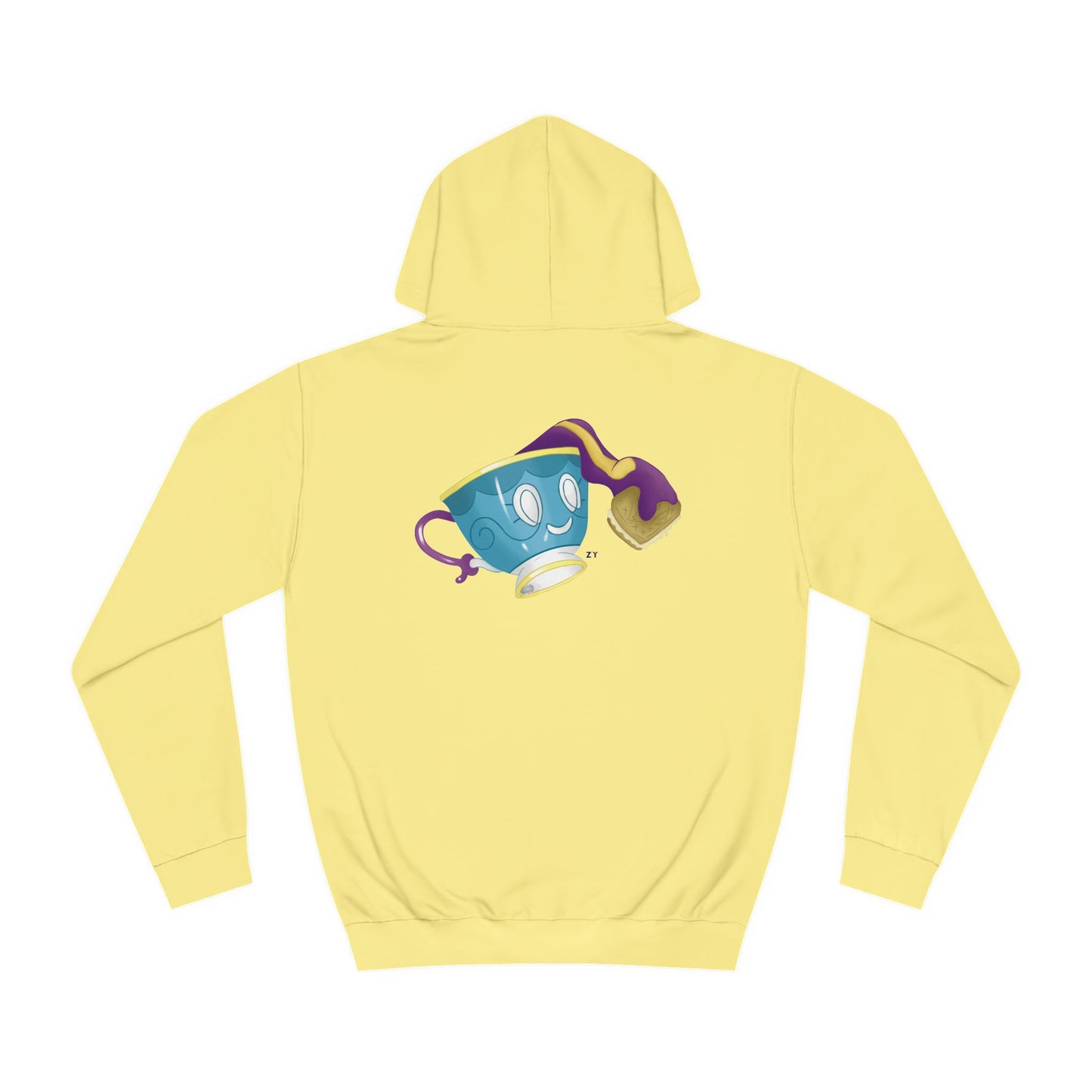 Ghostly Teacup w/ Biscuit Character Print Unisex Hoodie