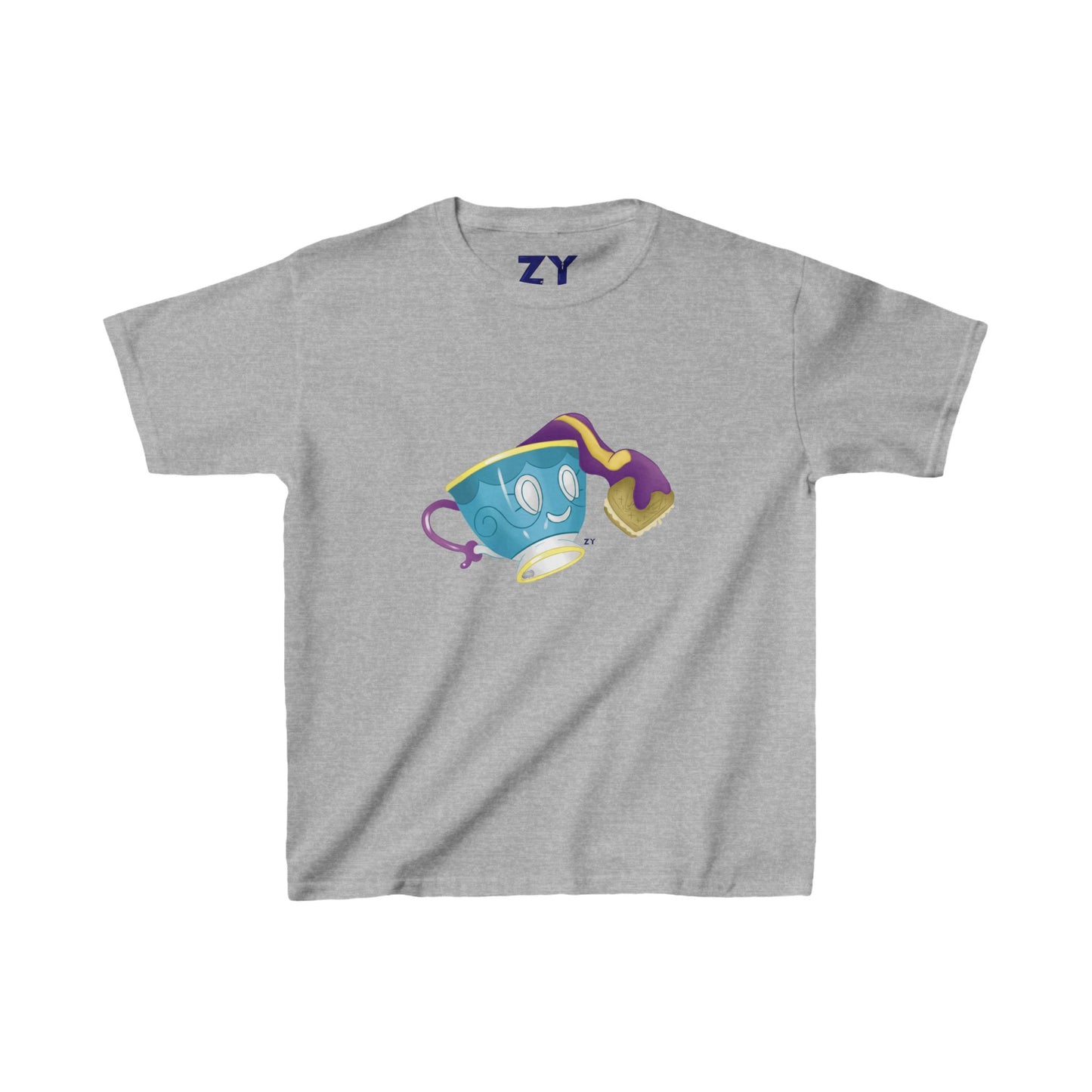 Ghostly Teacup w/ Biscuit Fanart Print Kid's Fine Jersey Tee