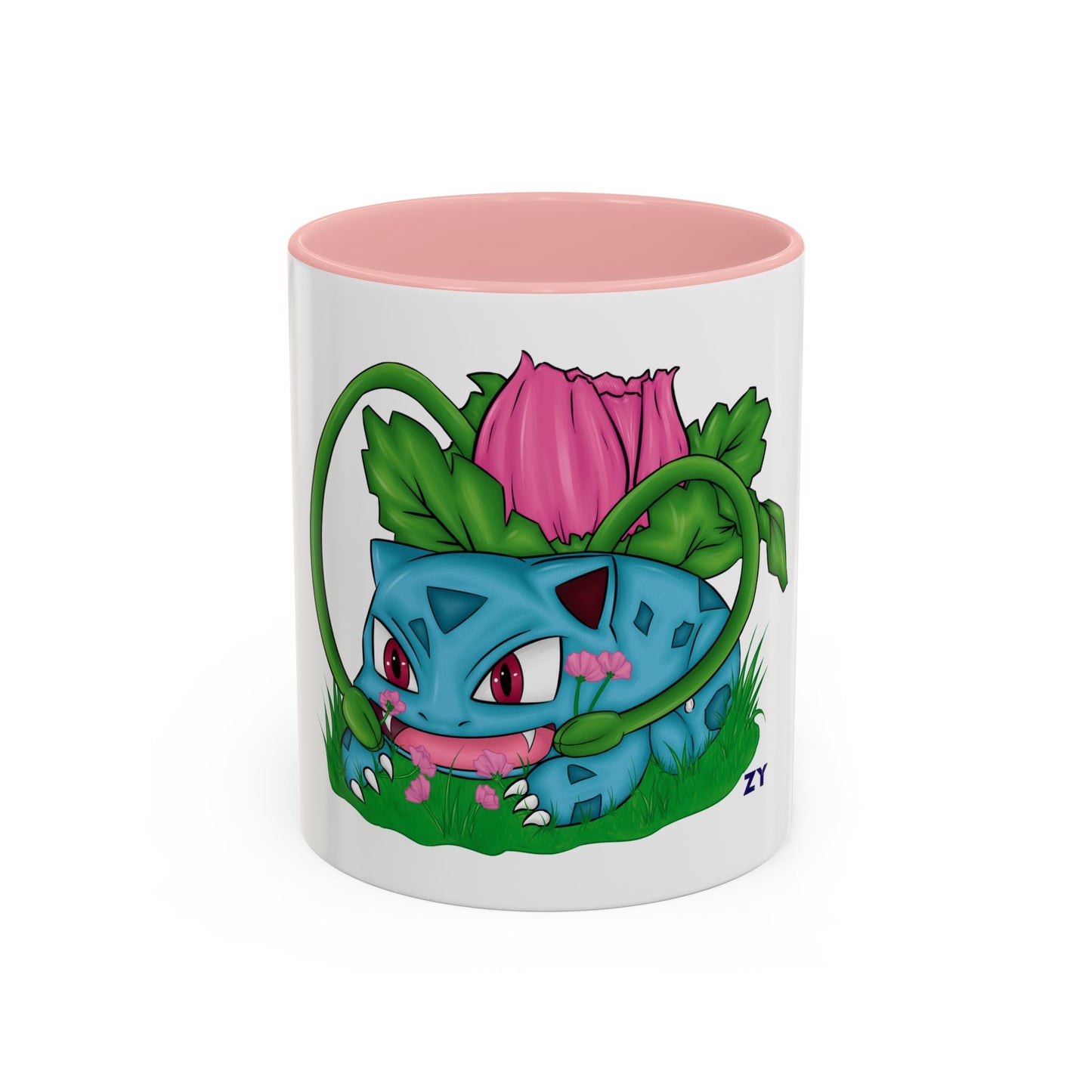 Pokesaur Ivy Beast Fanart Two-Tone Coffee Mugs, 15oz