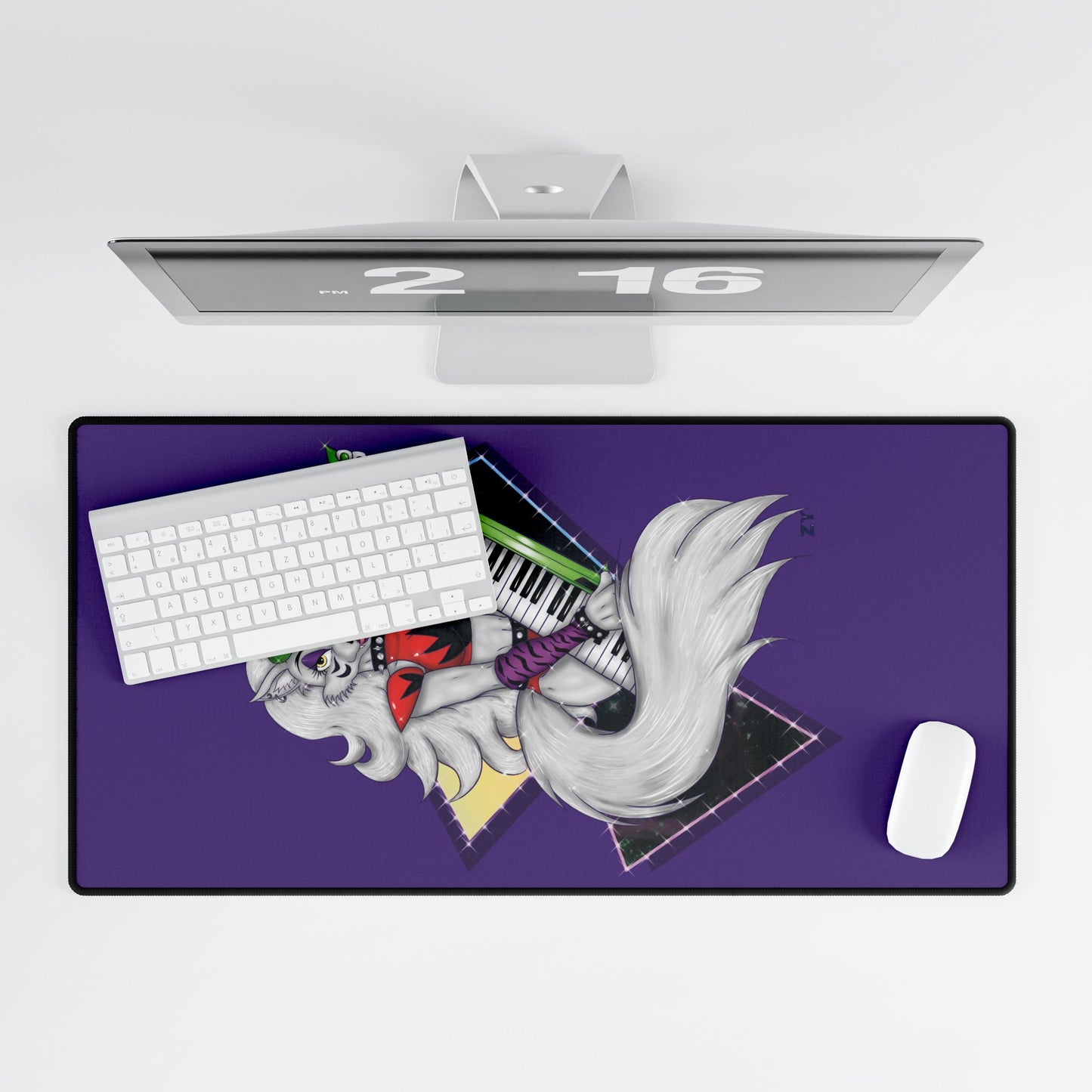 80's Glam Roxy Rockstar Fanart Print Fanart Desk Mat