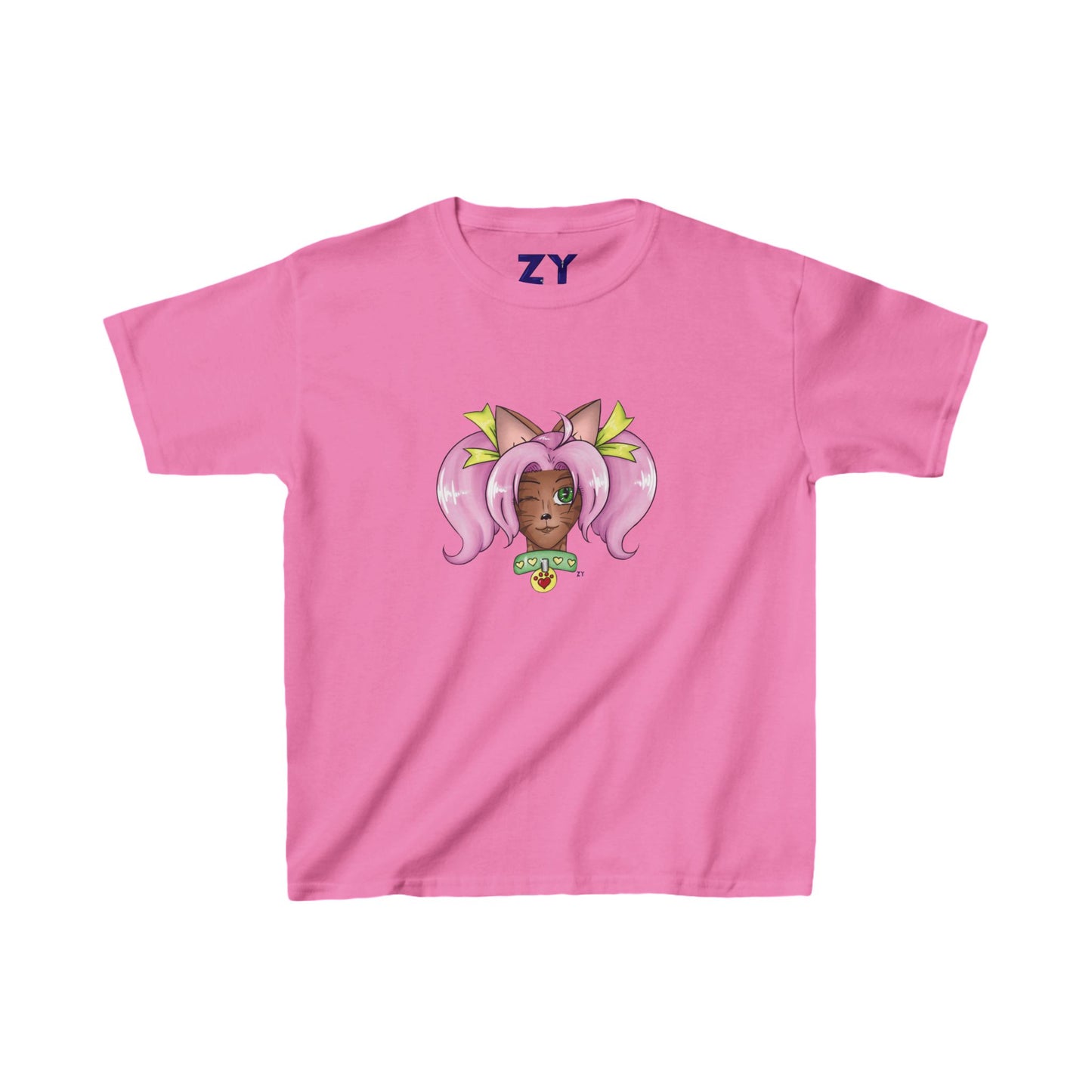 Cute Cat Girl Kid's Fine Jersey Tee