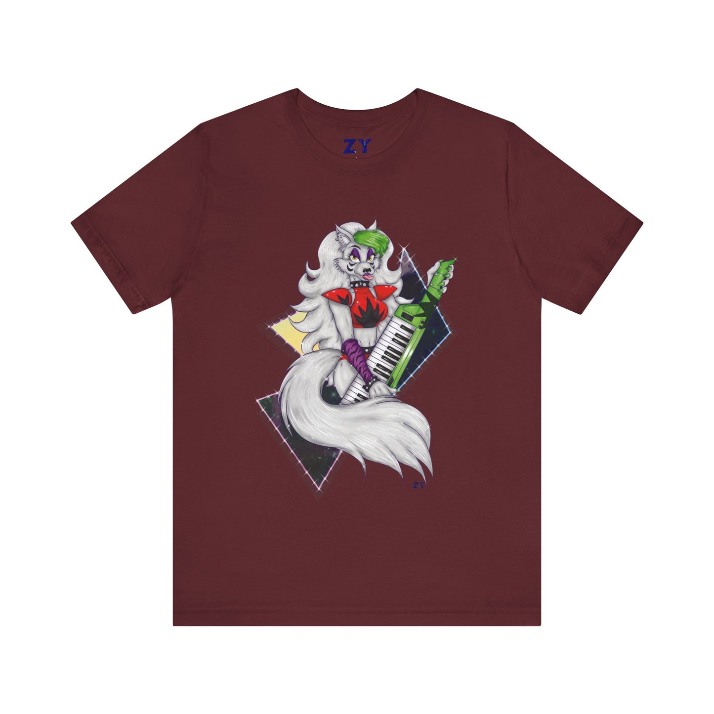 Roxy Rockstar Wolf Character Print Unisex Jersey Short Sleeve Tee