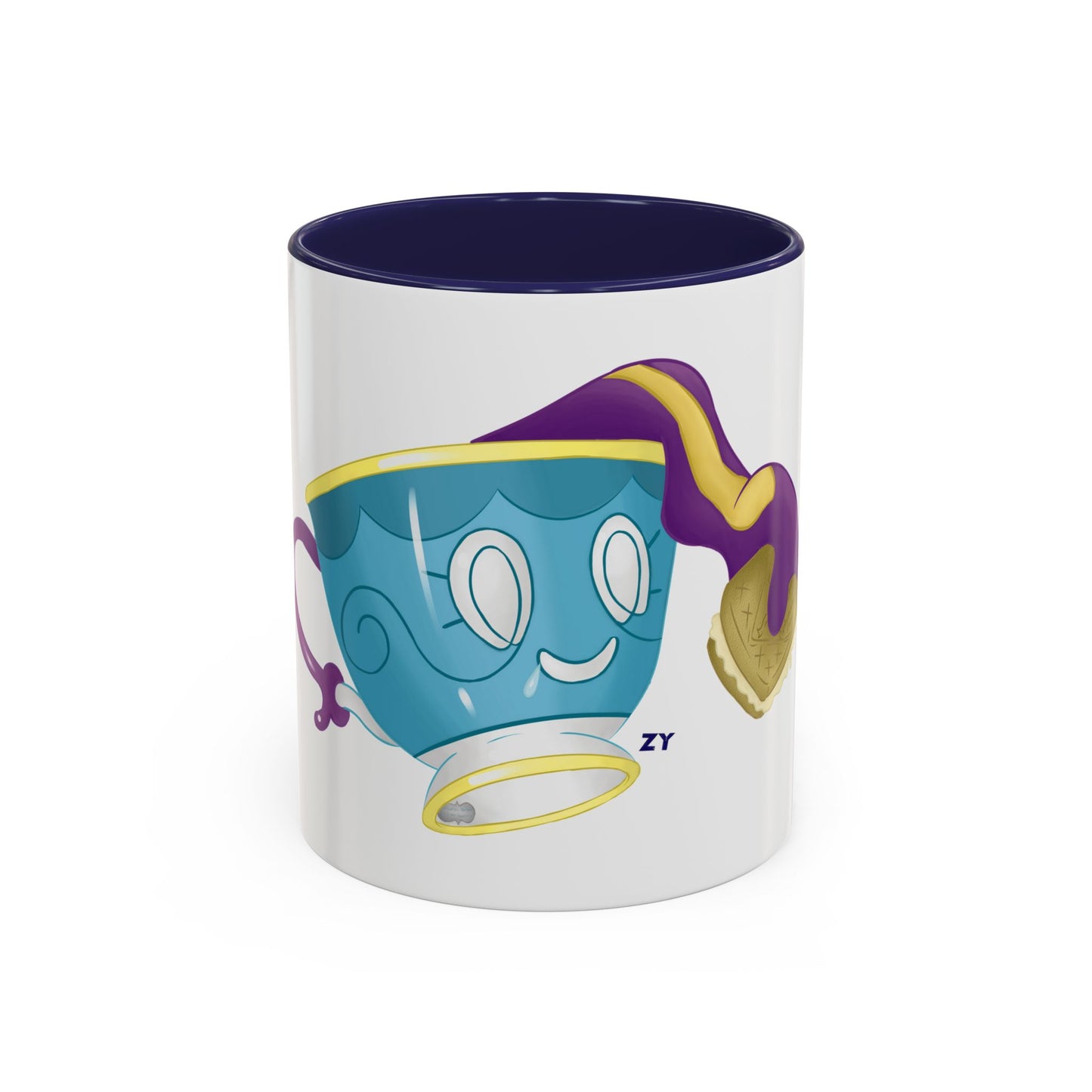 Ghostly Teacup w/ Biscuit Fanart Print OG Two-Tone Coffee Mugs, 15oz