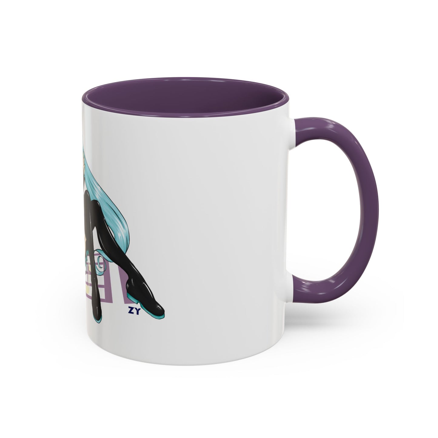 V: Miku Character Print OG Two-Tone Coffee Mugs, 15oz