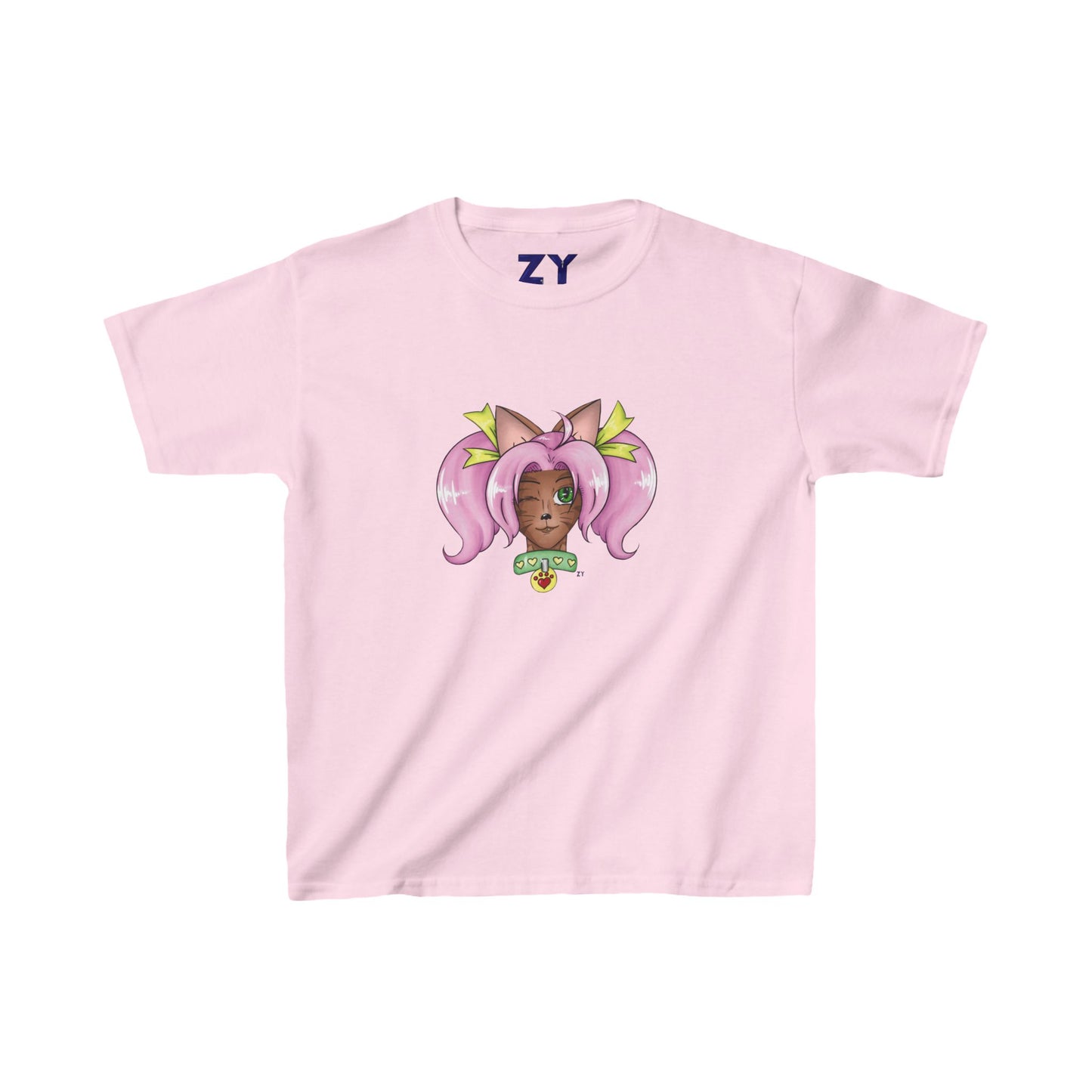 Cute Cat Girl Kid's Fine Jersey Tee
