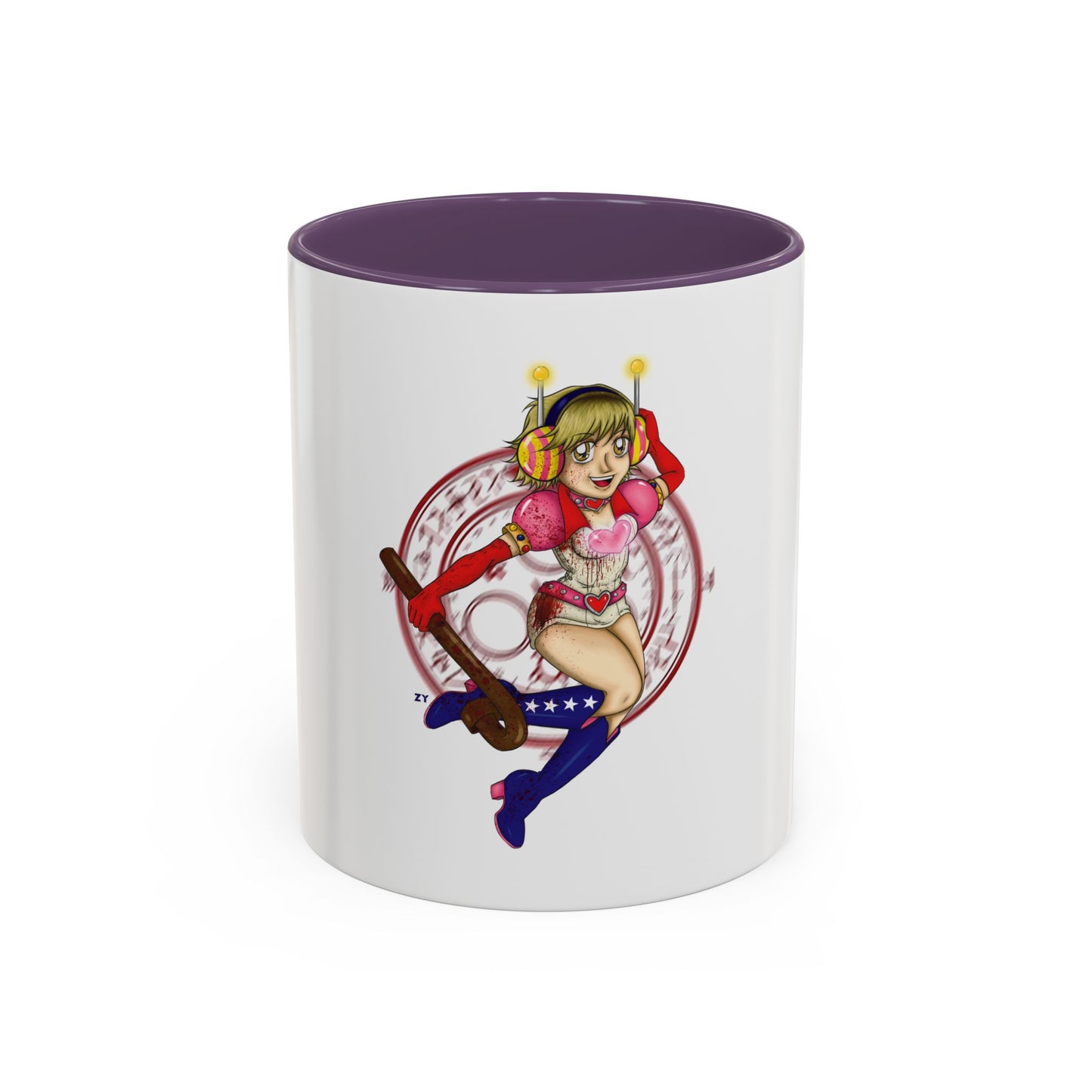 SH3 Princess Heart Heather Two-Tone Coffee Mugs, 15oz