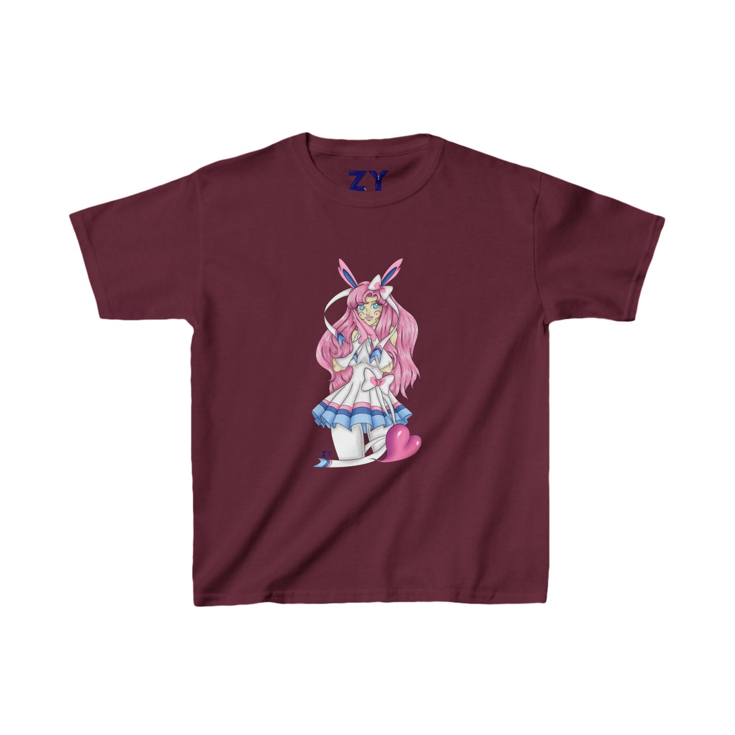 Sylve Girl Kawaii Interpretive Character Print Kid's Fine Jersey Tee