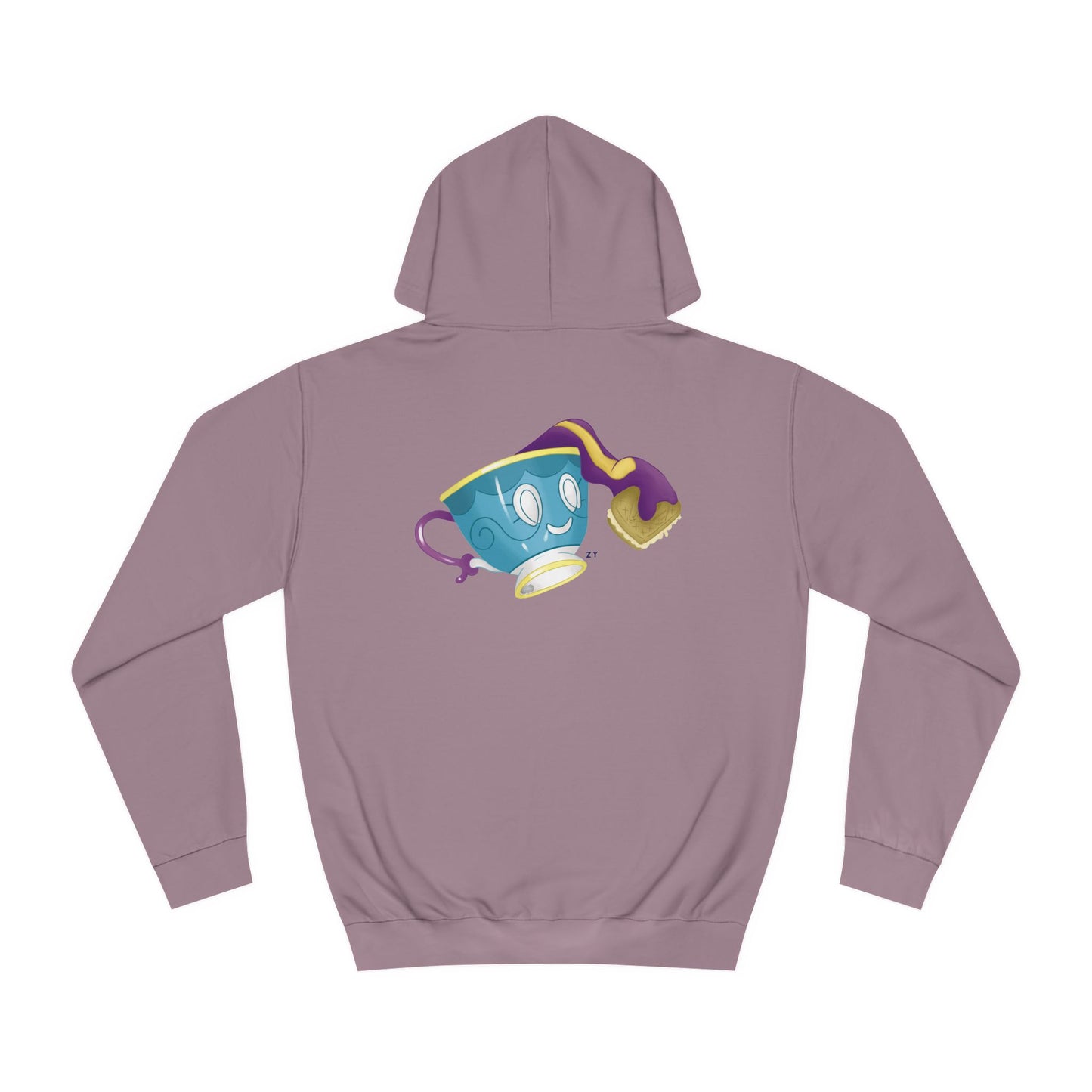 Ghostly Teacup w/ Biscuit Character Print Unisex Hoodie