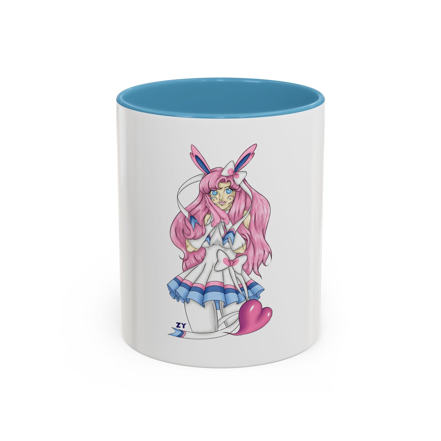 Sylve Girl Kawaii Interpretive Character Print OG Two-Tone Coffee Mugs, 15oz