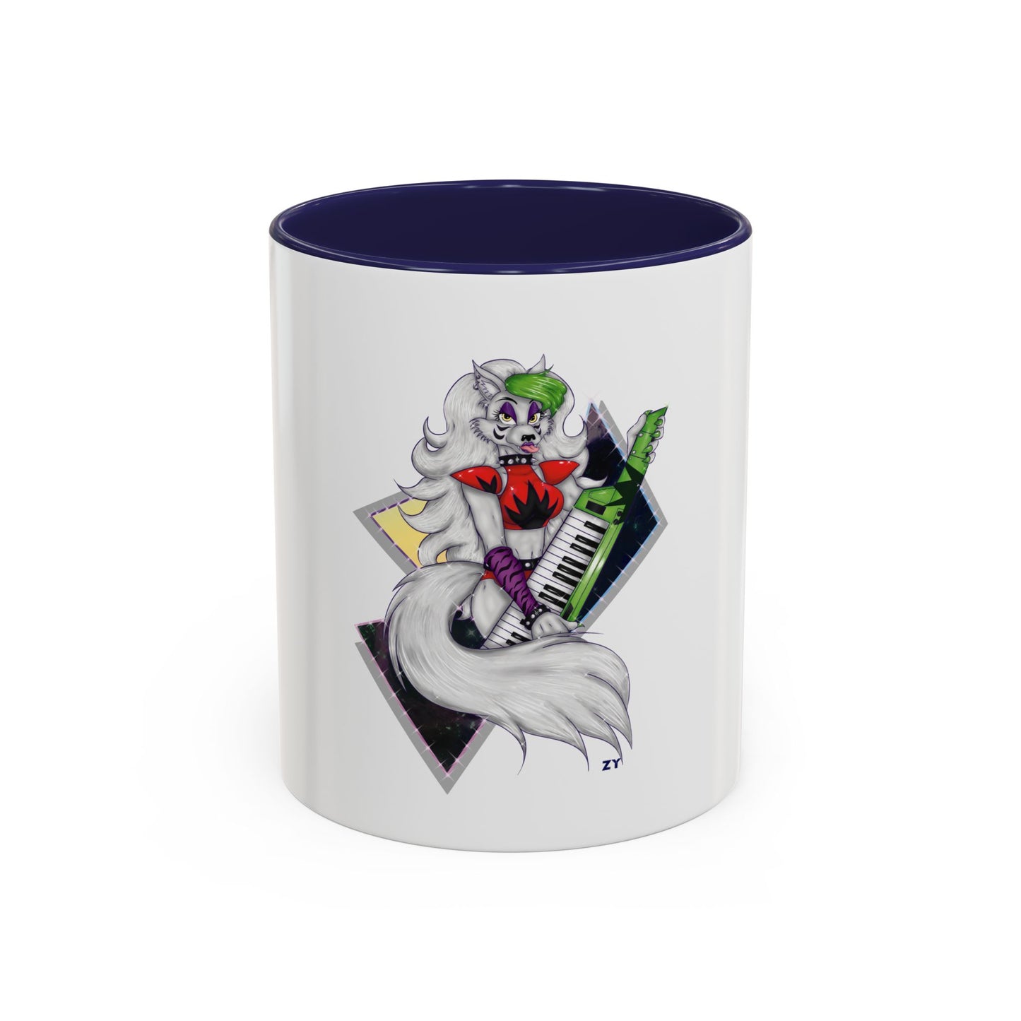 Roxy Rockstar Character Print OG Two-Tone Coffee Mugs, 15oz