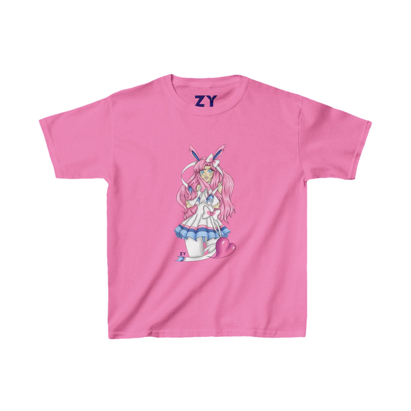 Sylve Girl Kawaii Interpretive Character Print Kid's Fine Jersey Tee