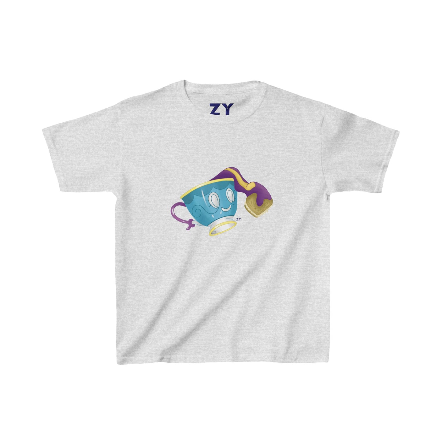Ghostly Teacup w/ Biscuit Fanart Print Kid's Fine Jersey Tee