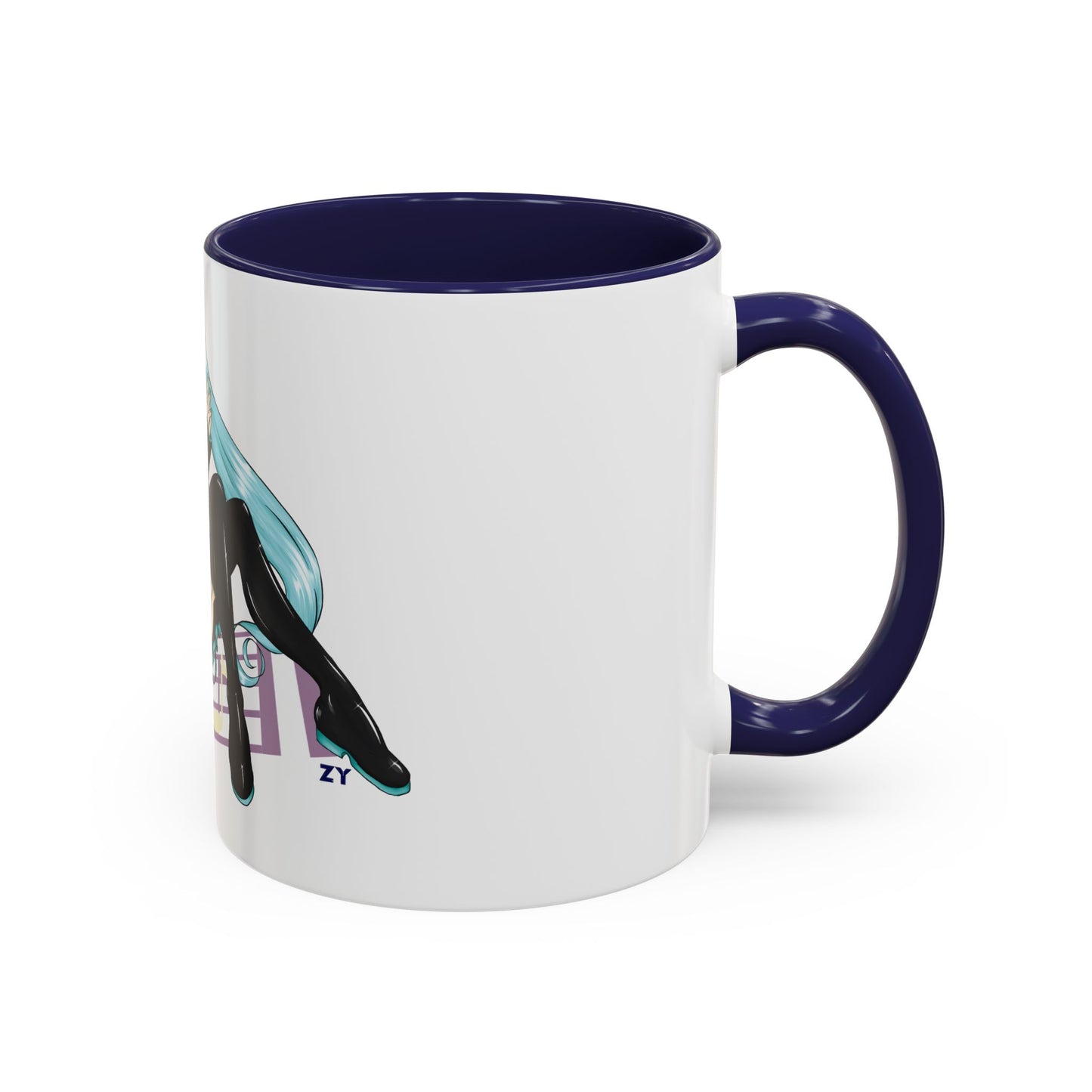 V: Miku Character Print OG Two-Tone Coffee Mugs, 15oz
