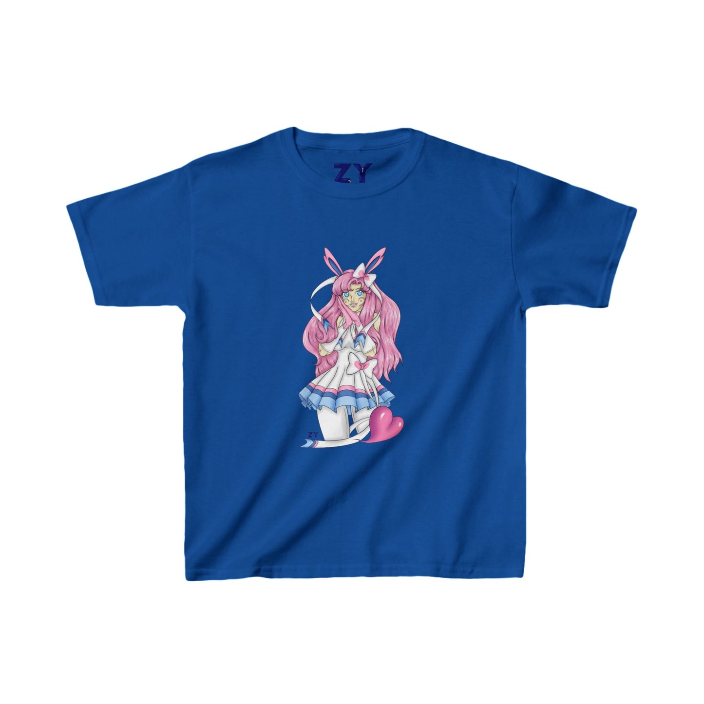 Sylve Girl Kawaii Interpretive Character Print Kid's Fine Jersey Tee