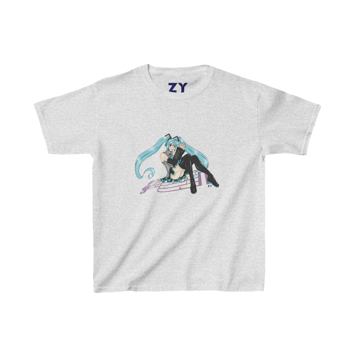V: Miku Character Print Kid's Fine Jersey Tee