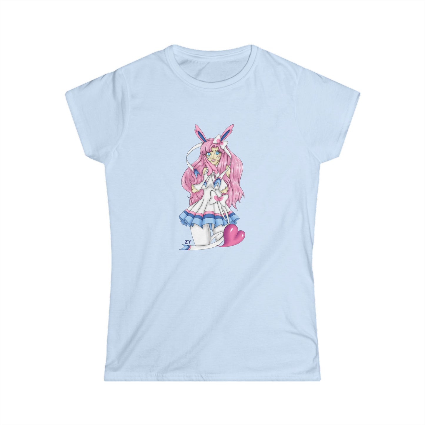 Sylve Girl Kawaii Interpretive Character Print Soft Style Ladies Tee