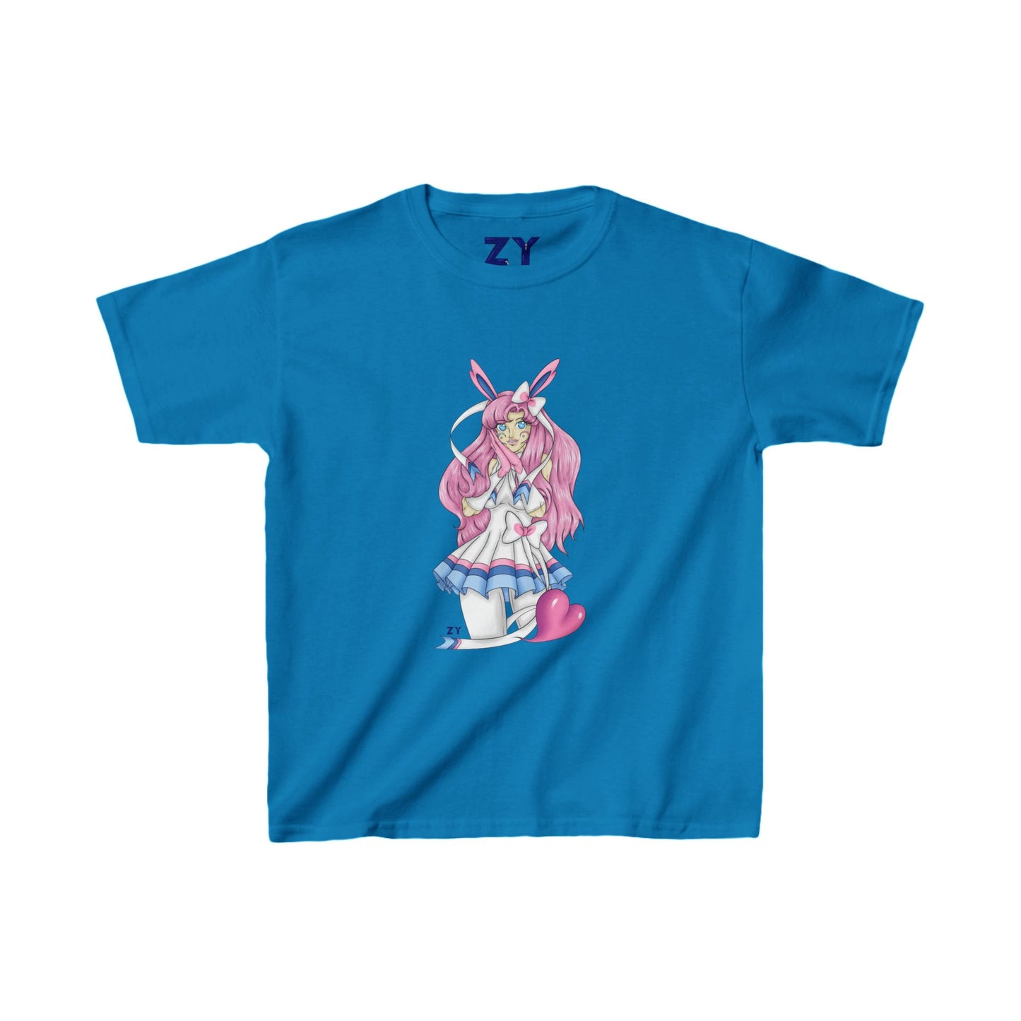 Sylve Girl Kawaii Interpretive Character Print Kid's Fine Jersey Tee