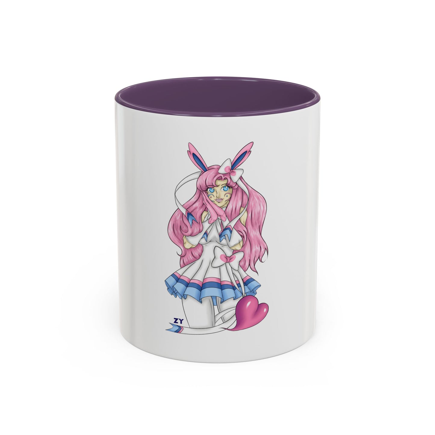 Sylve Girl Kawaii Interpretive Character Print OG Two-Tone Coffee Mugs, 15oz
