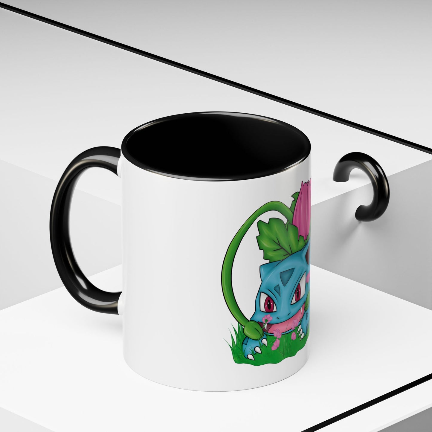 Pokesaur Ivy Beast Fanart Two-Tone Coffee Mugs, 15oz