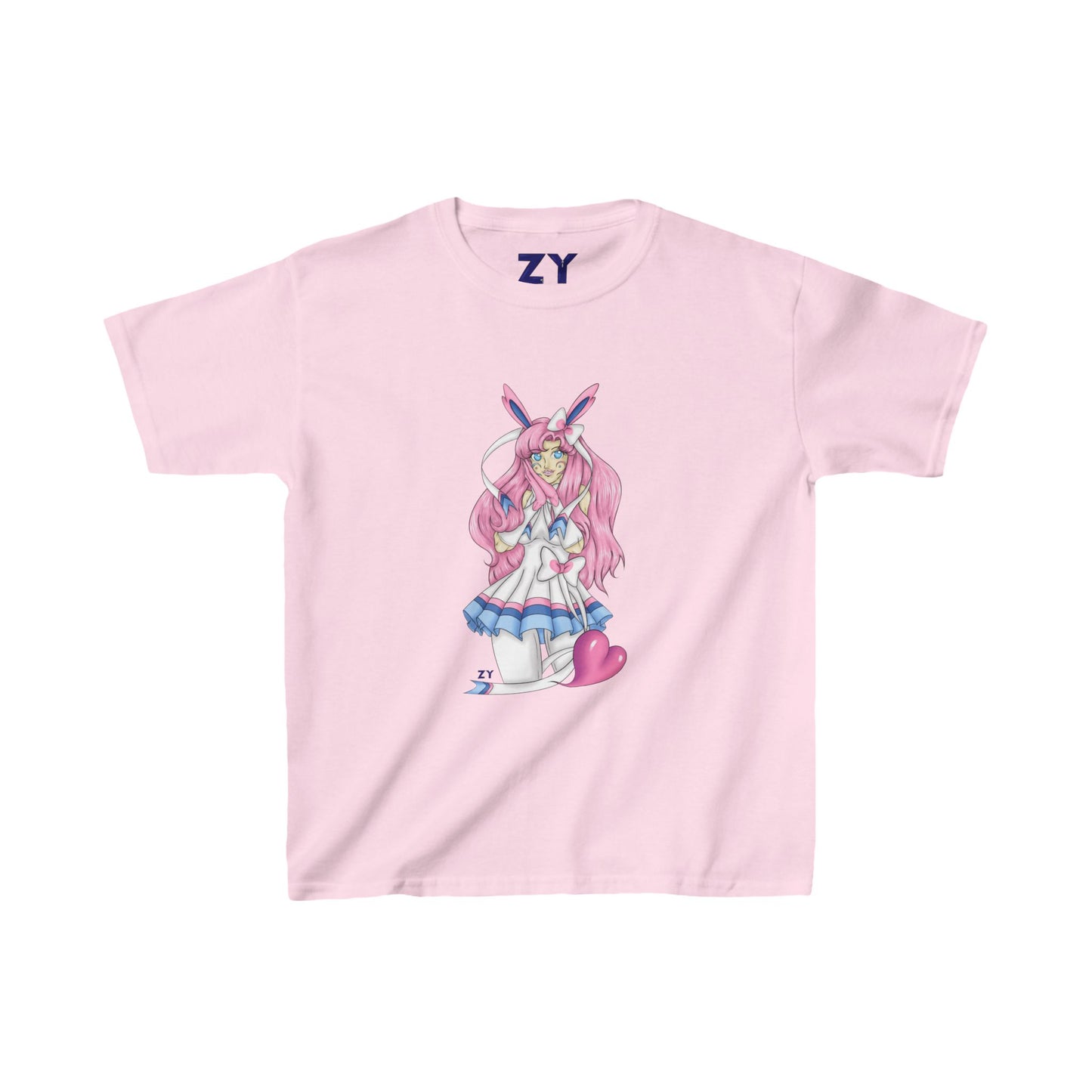 Sylve Girl Kawaii Interpretive Character Print Kid's Fine Jersey Tee