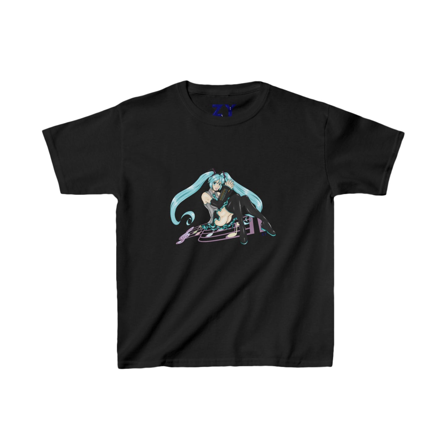 V: Miku Character Print Kid's Fine Jersey Tee