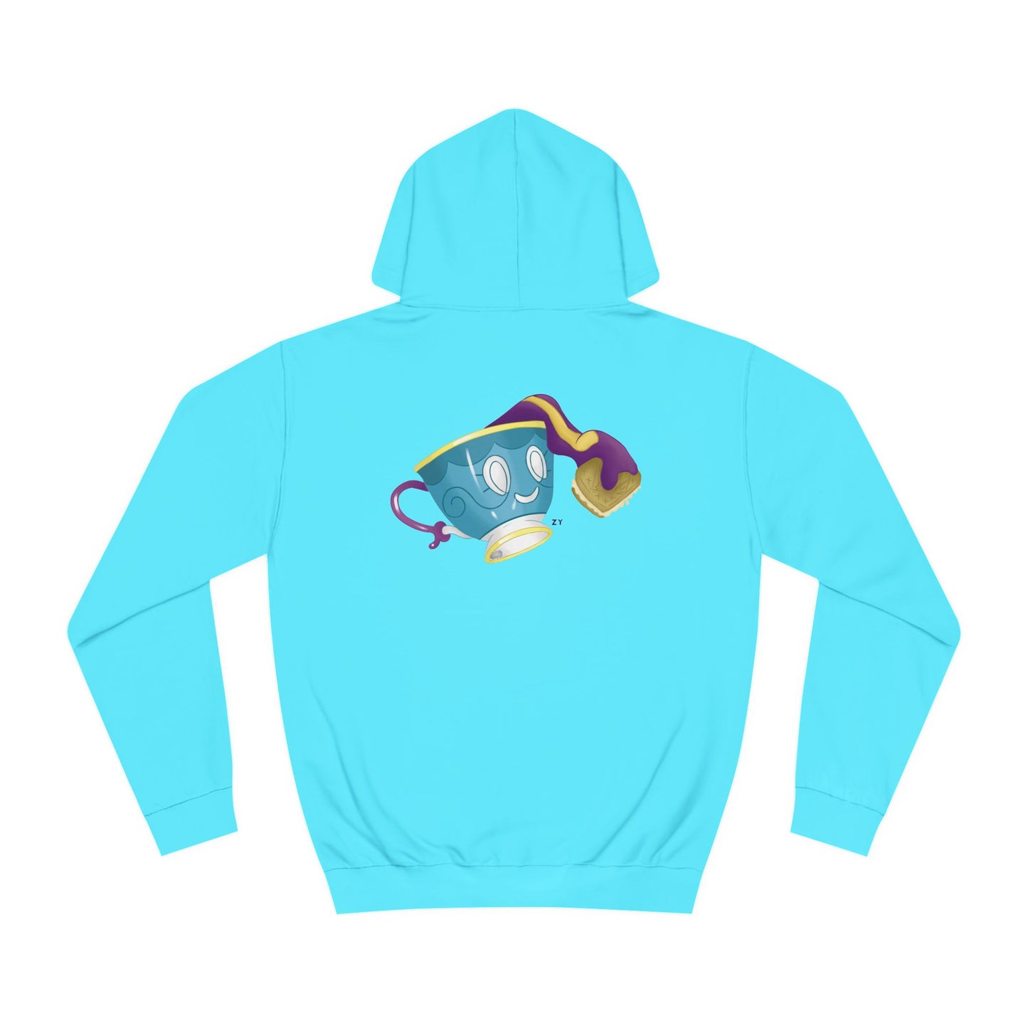 Ghostly Teacup w/ Biscuit Character Print Unisex Hoodie