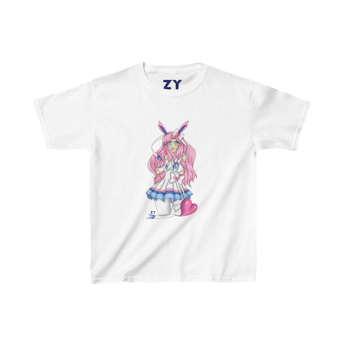 Sylve Girl Kawaii Interpretive Character Print Kid's Fine Jersey Tee