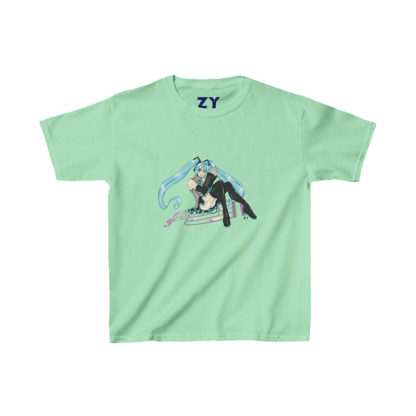V: Miku Character Print Kid's Fine Jersey Tee