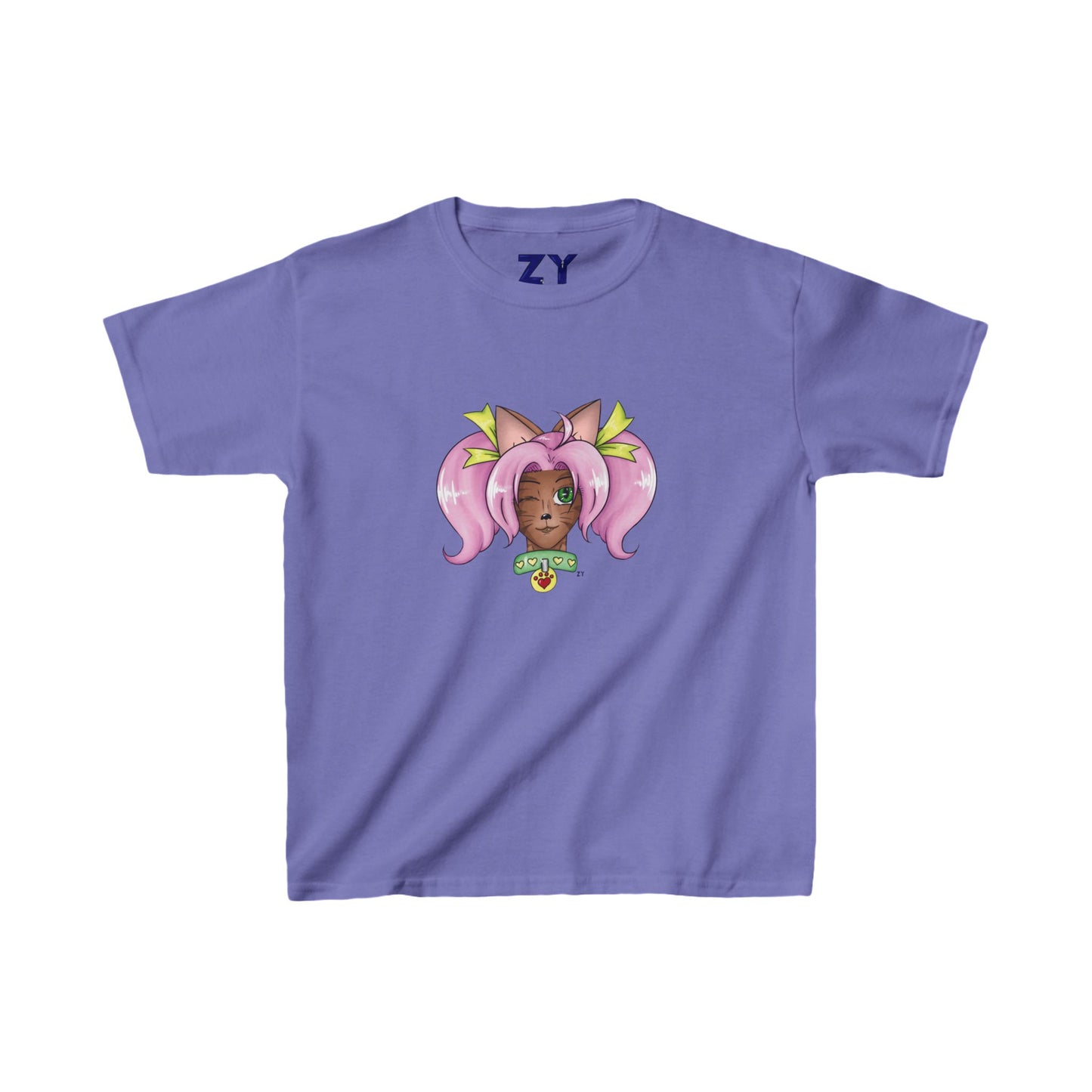 Cute Cat Girl Kid's Fine Jersey Tee